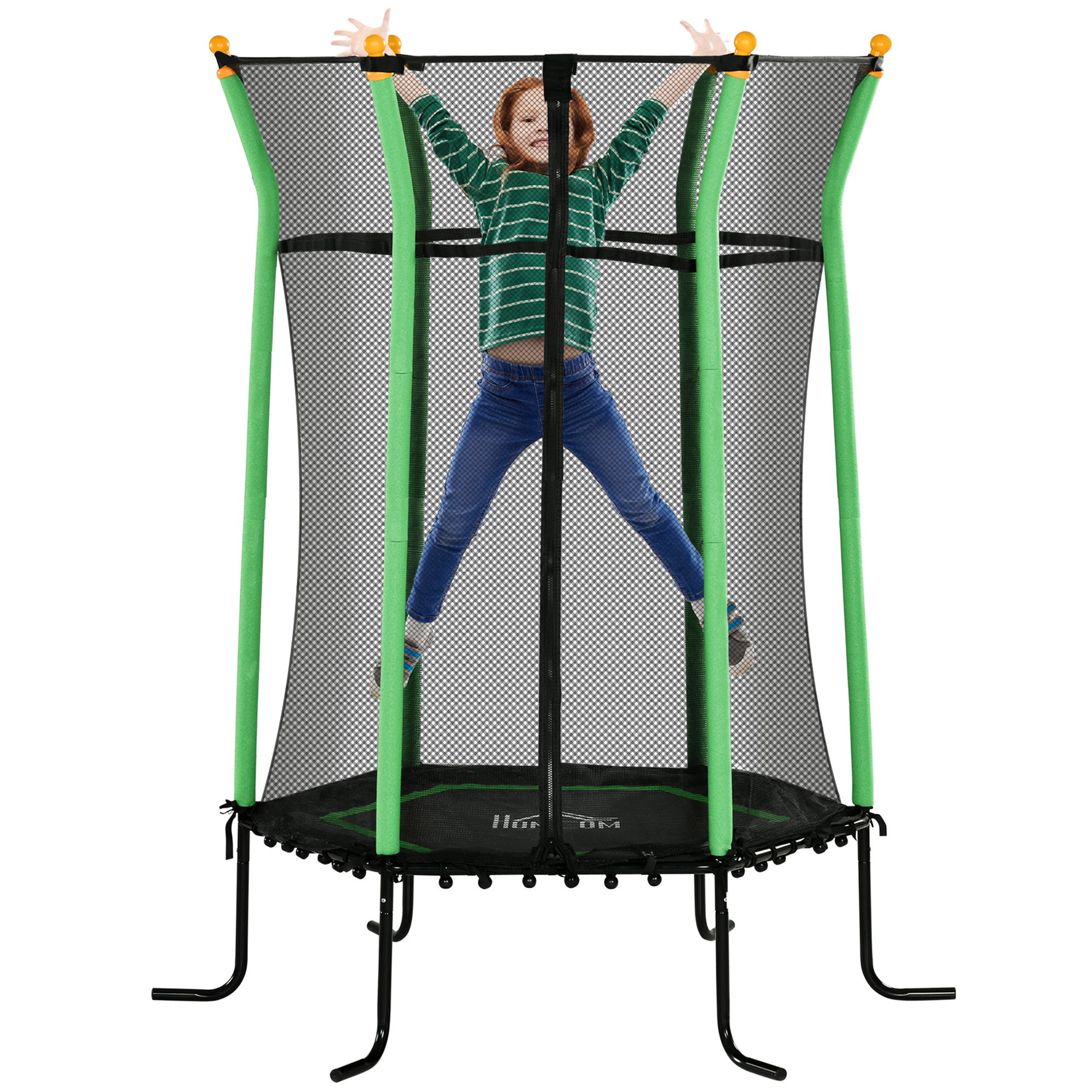 Trampolin Für Kinder, Mit Sicherheitsnetz, 122 X 111 X 190 Cm, Grün