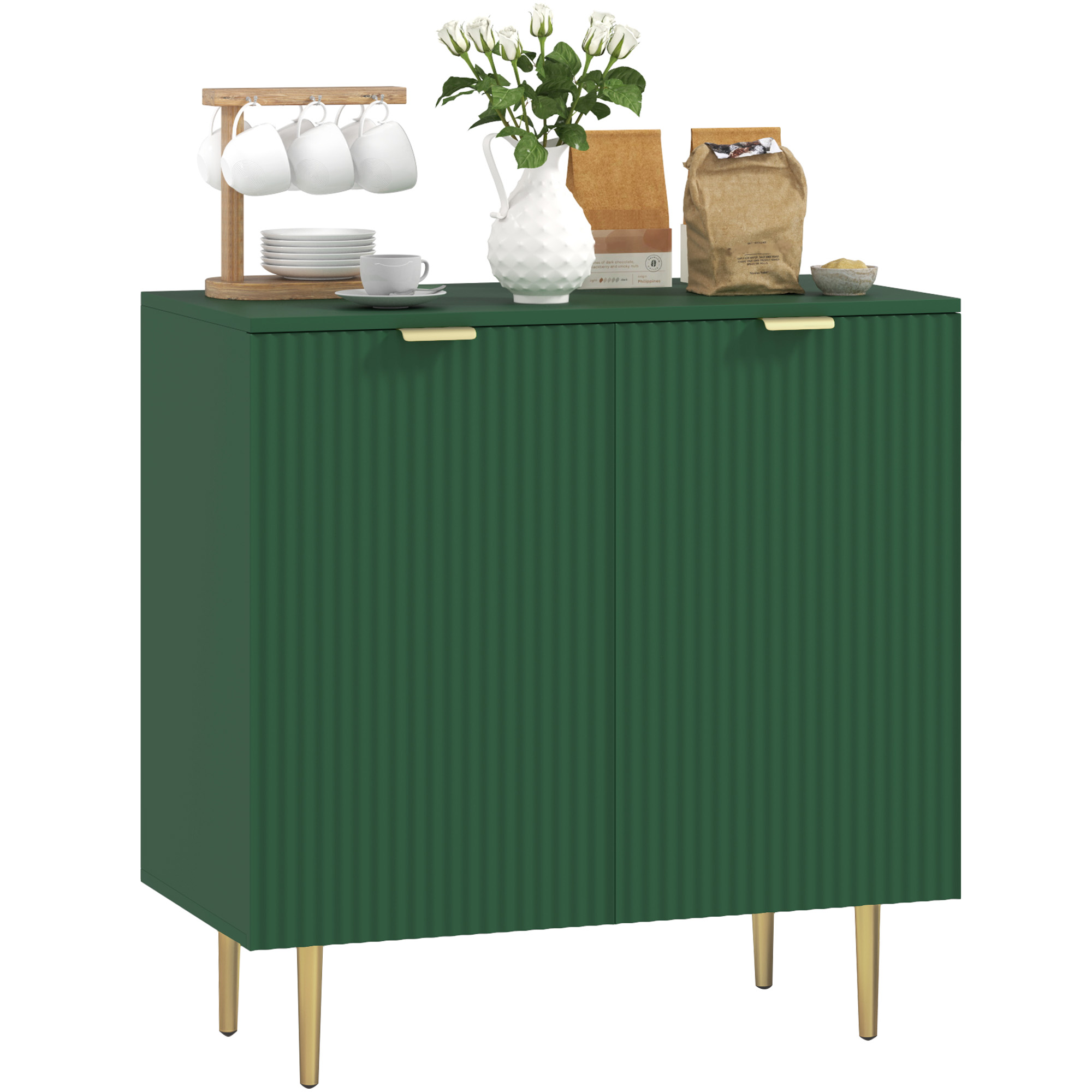 Küchenschrank, Mit Regalen, 80 X 40 X 80, Grün