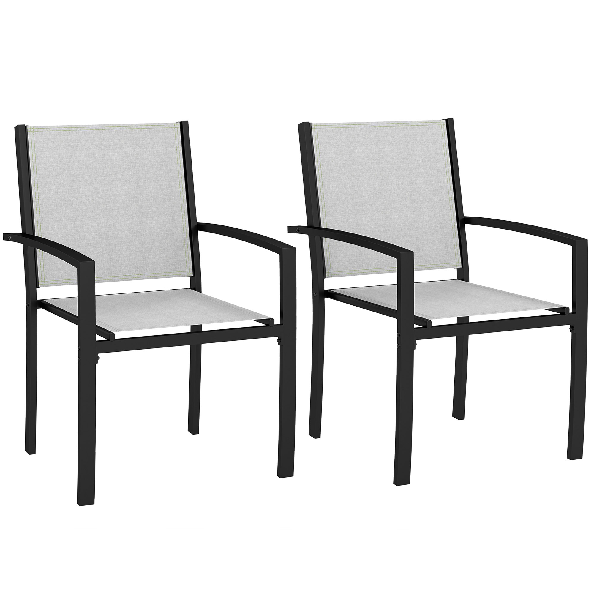 Set Aus Gartenstühlen, Für Den Außenbereich, 60 X 65 X 85 Cm, Hellgrau