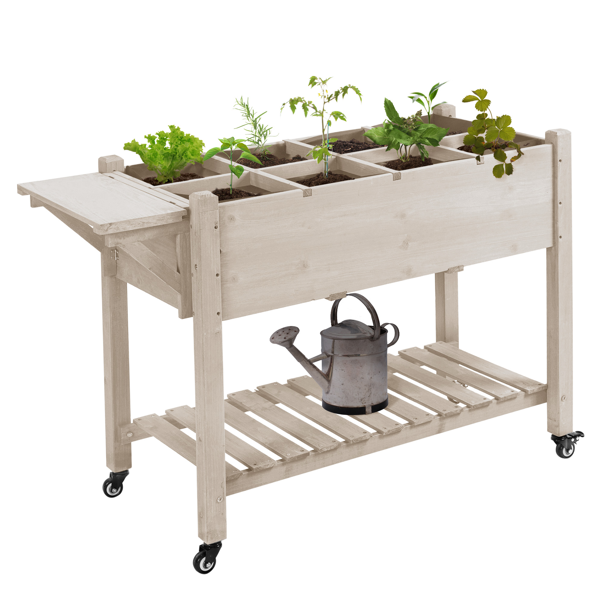 Blumenkasten, Mit Rankgitter, 123 X 54 X 87 Cm, Natur