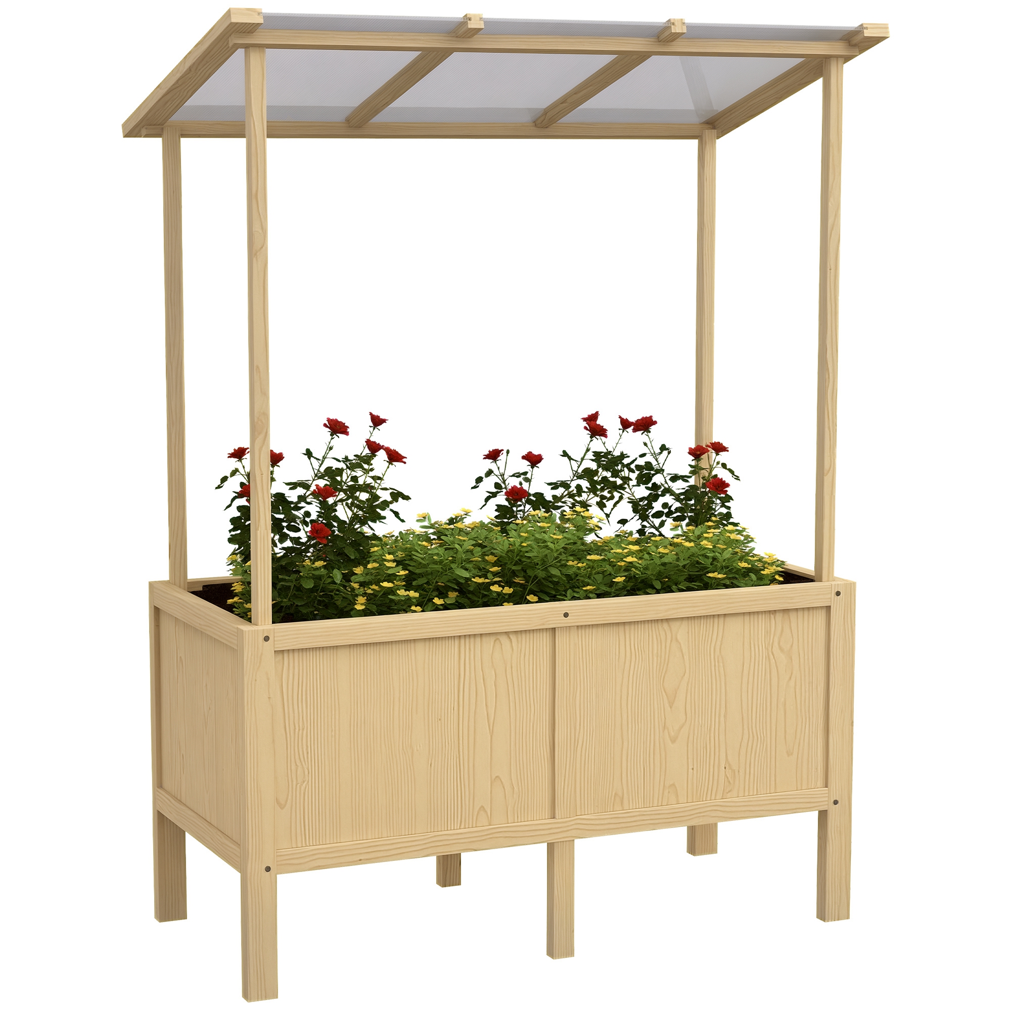 Hochbeet, Ohne Boden Für Optimale Drainage, 110 X 60 X 152 Cm, Natur