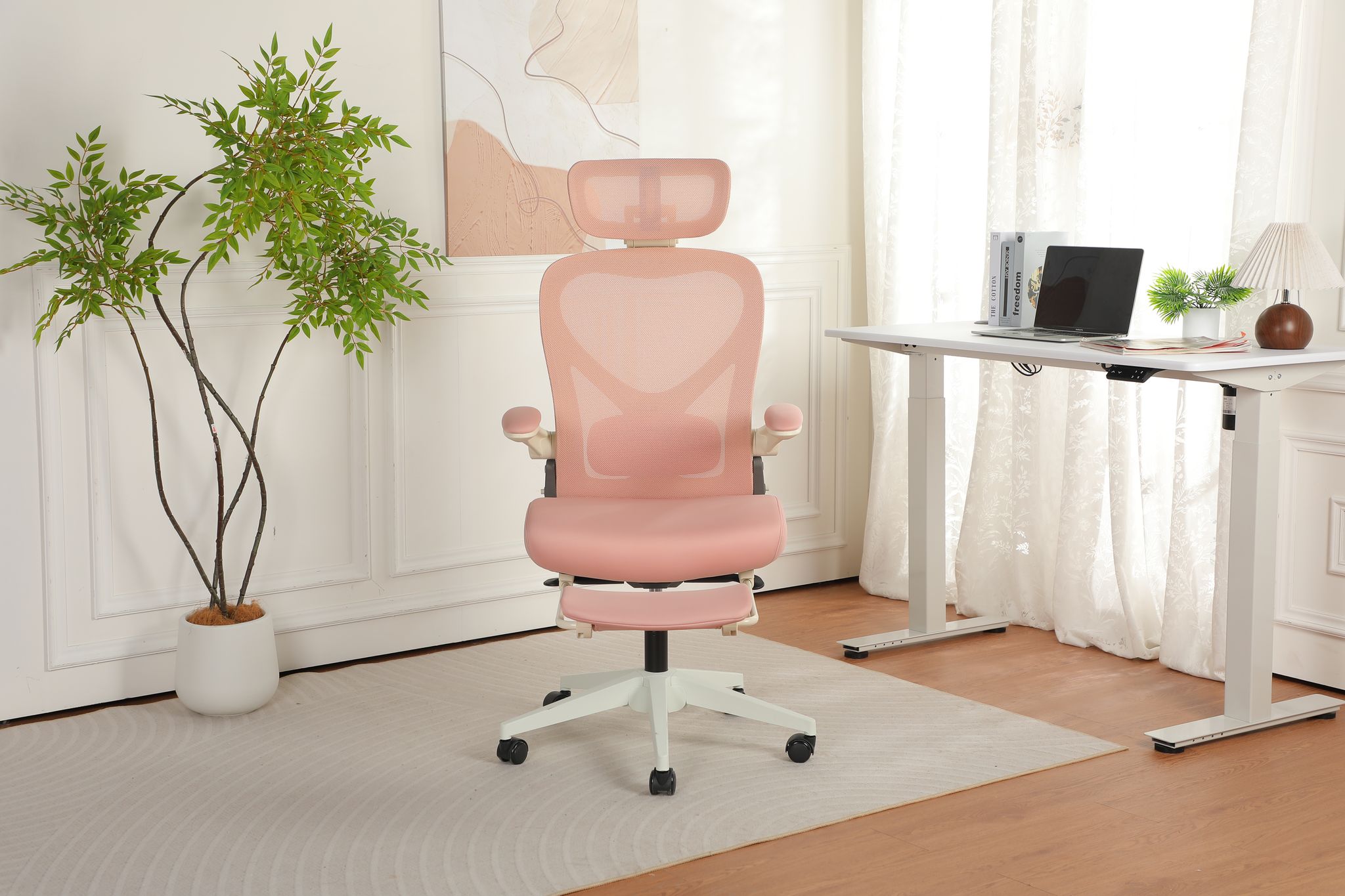 Bankkissen, Ergonomisch, Klappbar, 62 X 48,5 X 129 Cm, Rosa