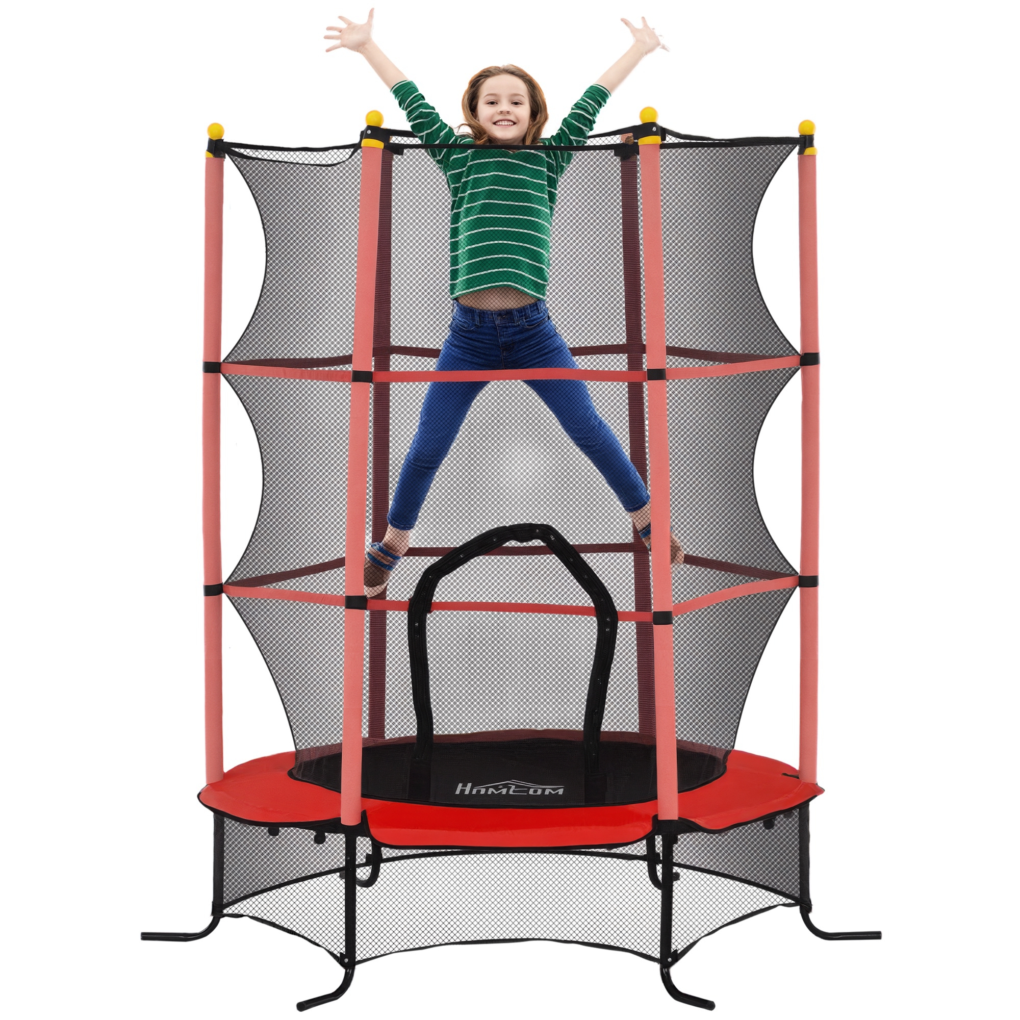 Trampolin Für Kinder, Sicherheitsnetz, 163 X 163 X 190 Cm, Rot