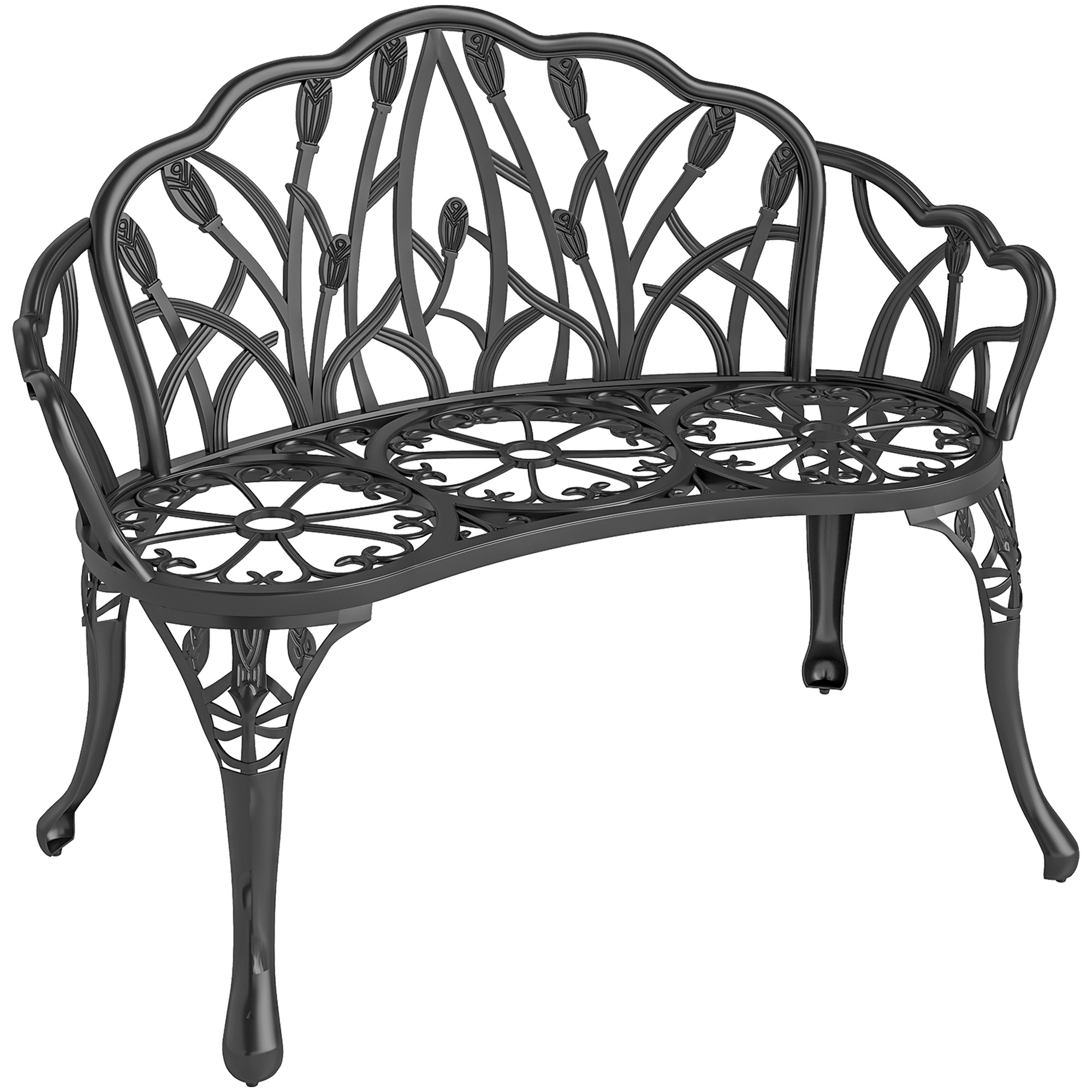 Gartenbank, 2 Sitzer, 99 X 57 X 78 Cm, Schwarz