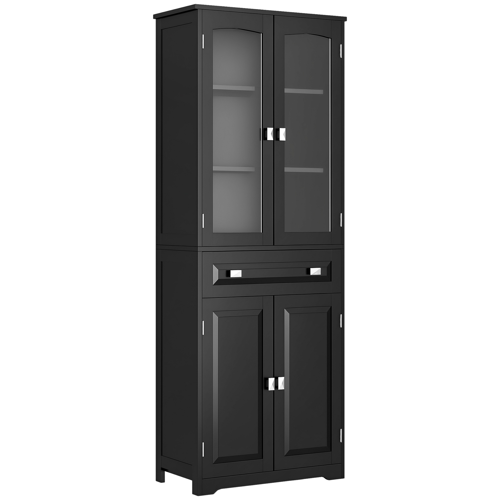 Küchensideboard, Mit Stauraum, 60 X 30 X 160 Cm, Schwarz