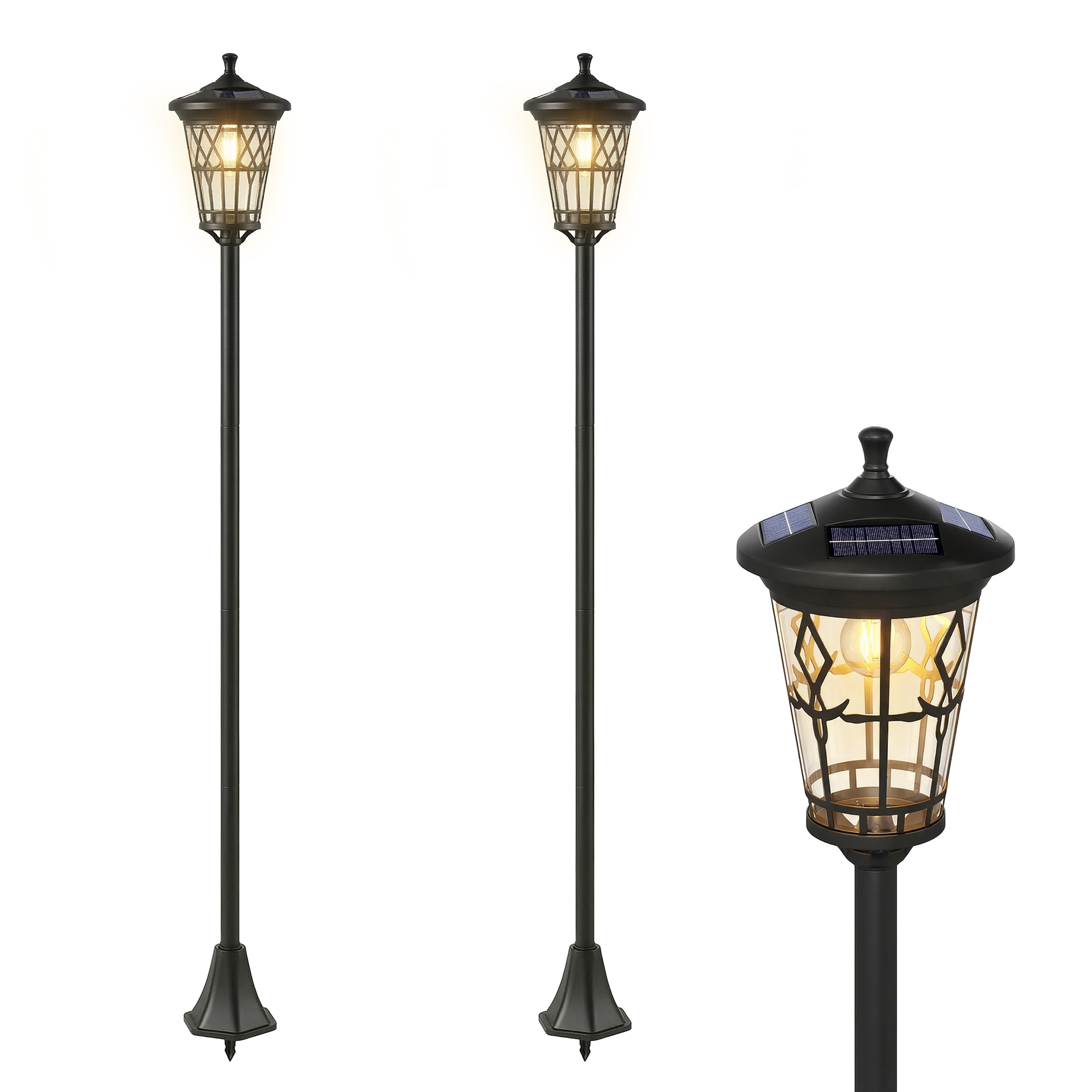 Solar-stehlampe, 23,5 X 23,5 X 186 Cm, Schwarz