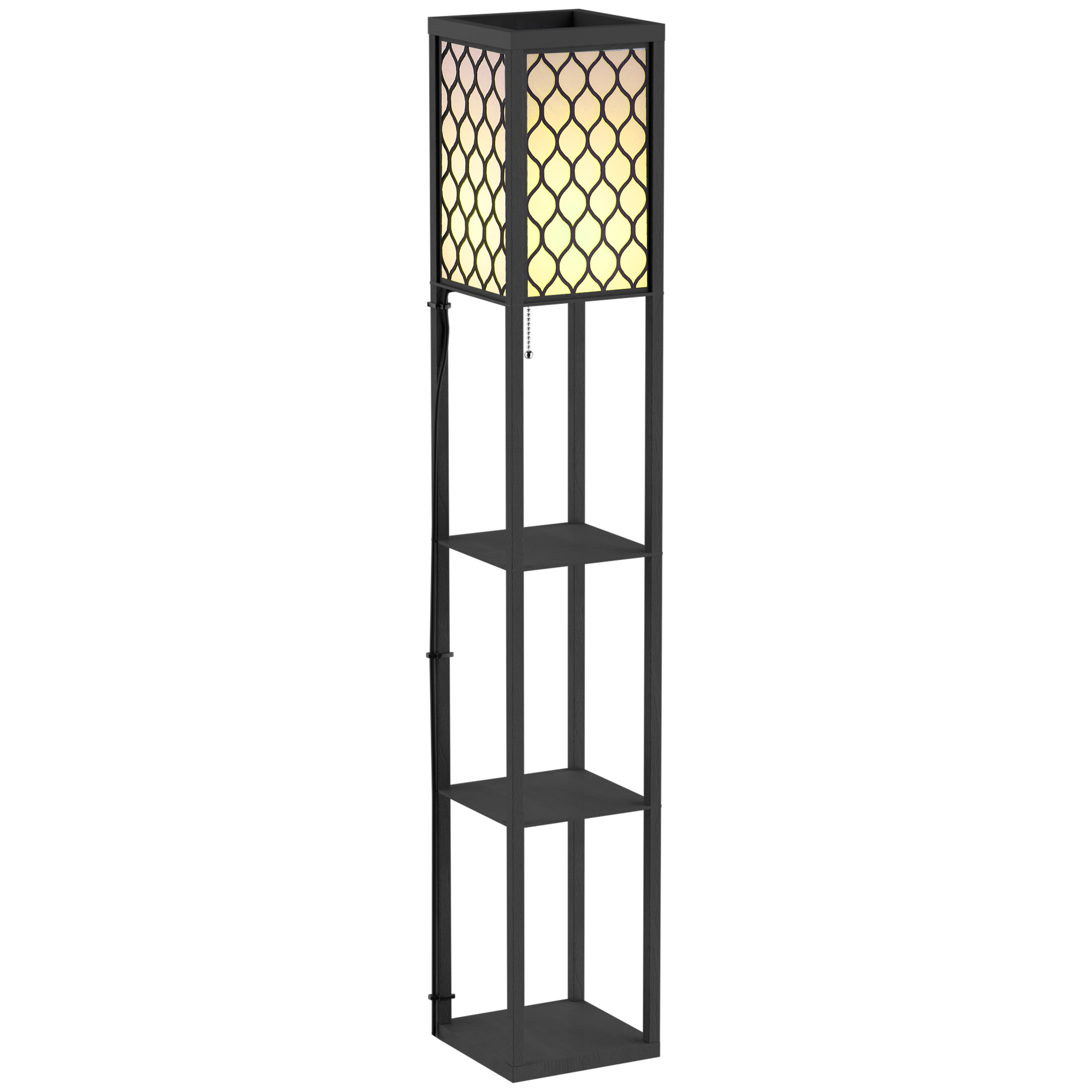 Stehlampe, Modernes Design Mit Fußschalter, 26 X 26 X 160 Cm, Schwarz