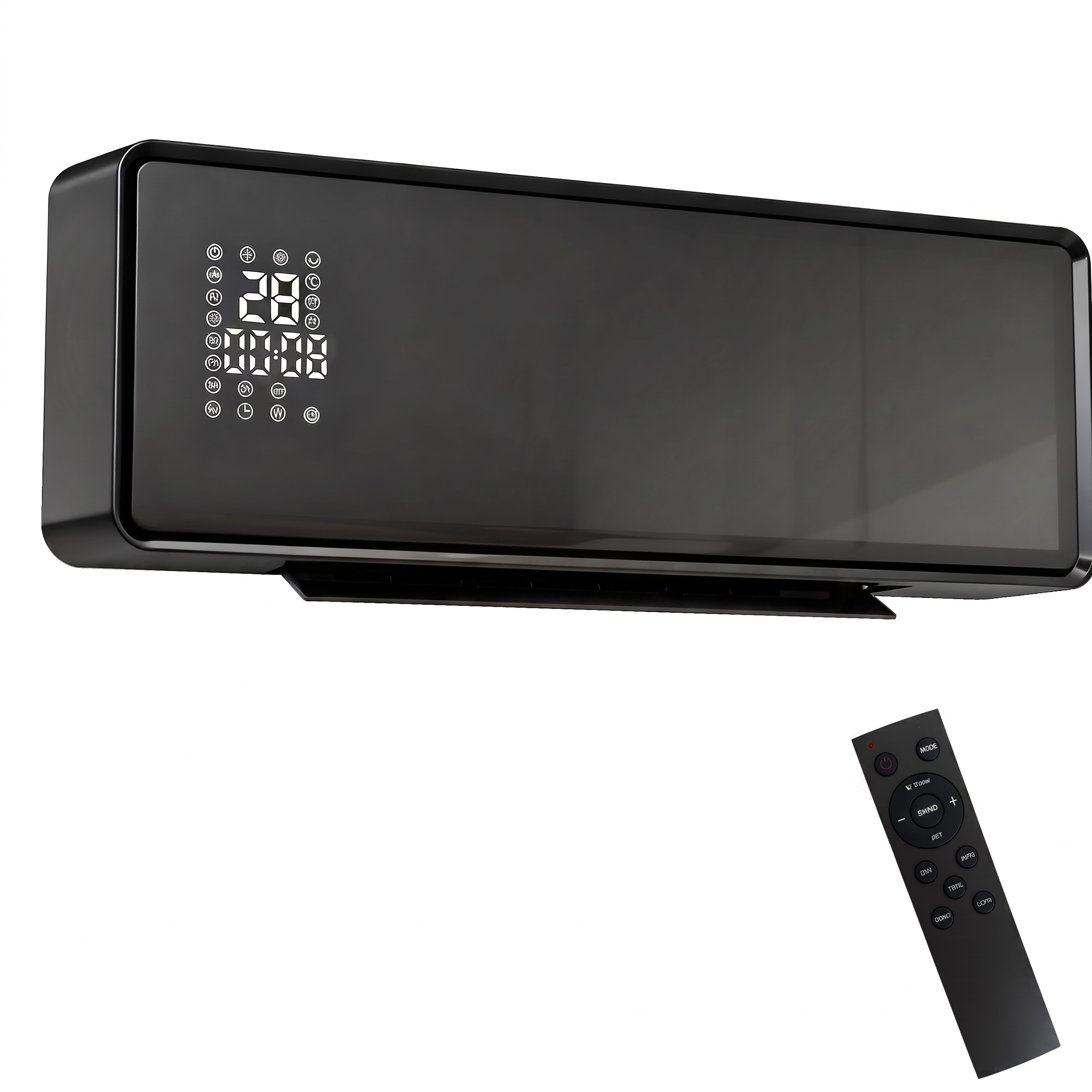 Keramischer Wand-heizlüfter 2000 W, 54 X 18,7 X 12,3 Cm, Schwarz