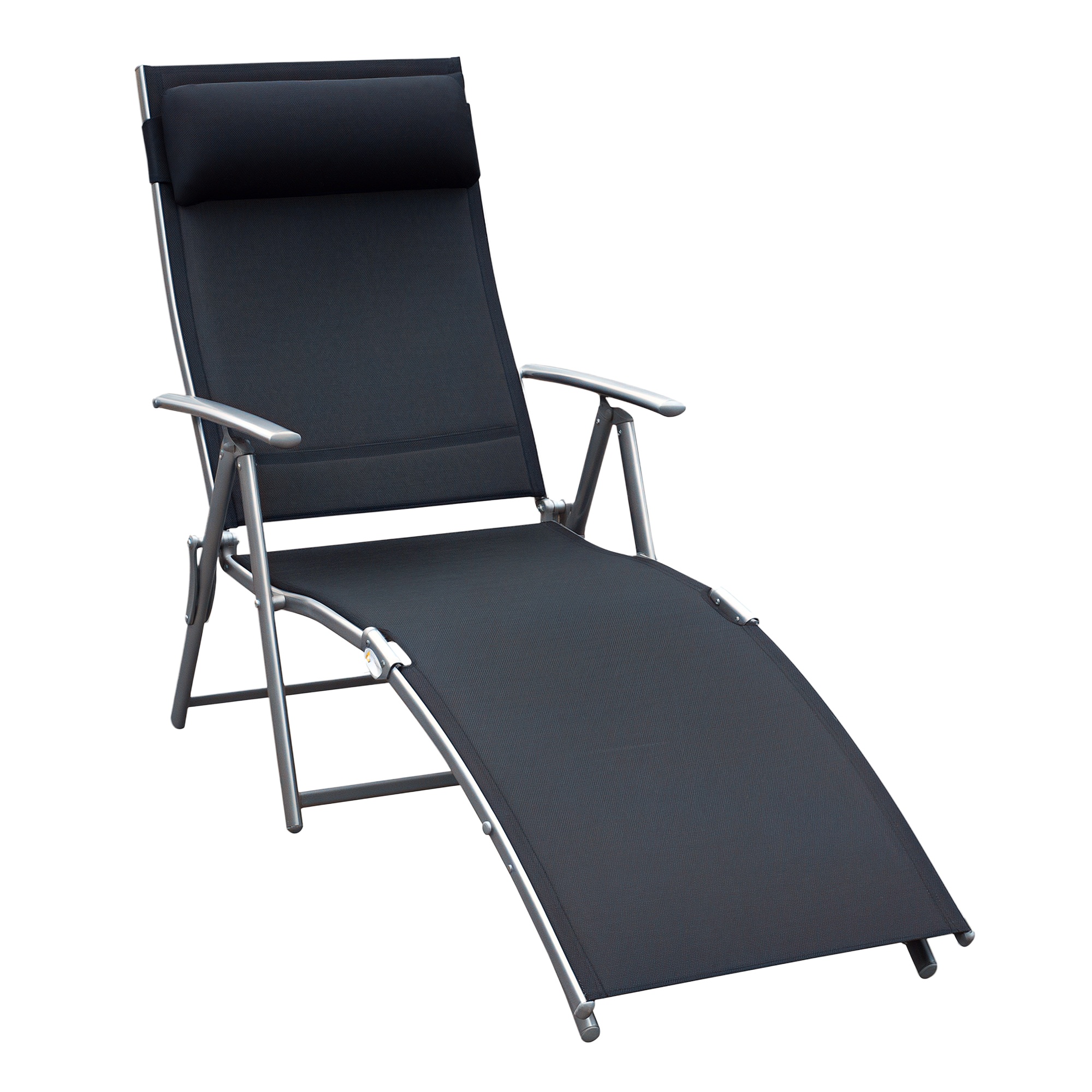 Sonnenliege, Klappbar, Verstellbar, 137 X 63,5 X 100,5 Cm, Schwarz