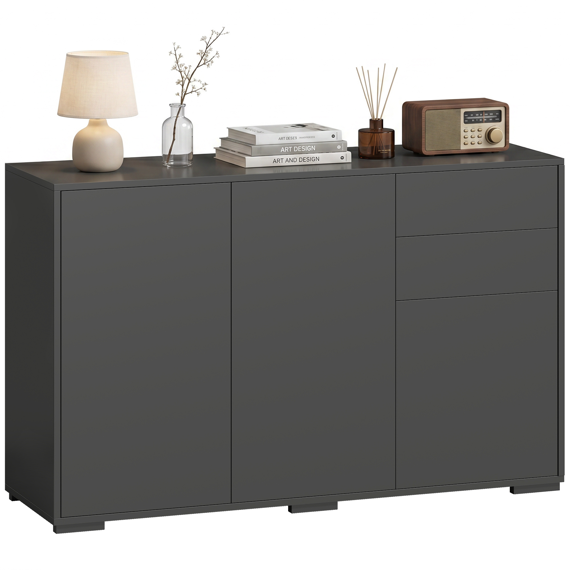 Küchenmöbel, Mit Schubladen, 117 X 36 X 74 Cm, Schwarz