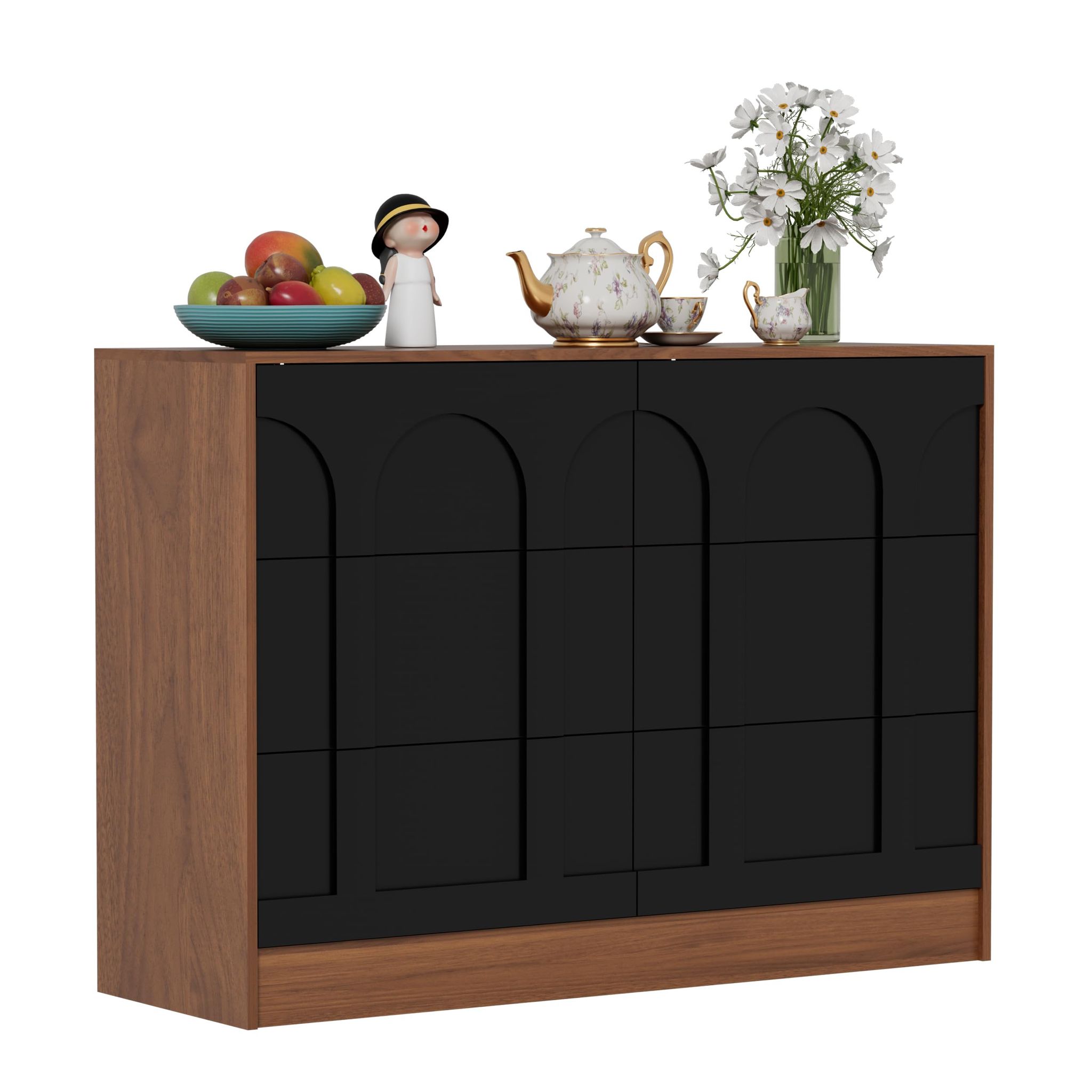 Küchenmöbel, Mit Schubladen, 100 X 24 X 72 Cm, Schwarz