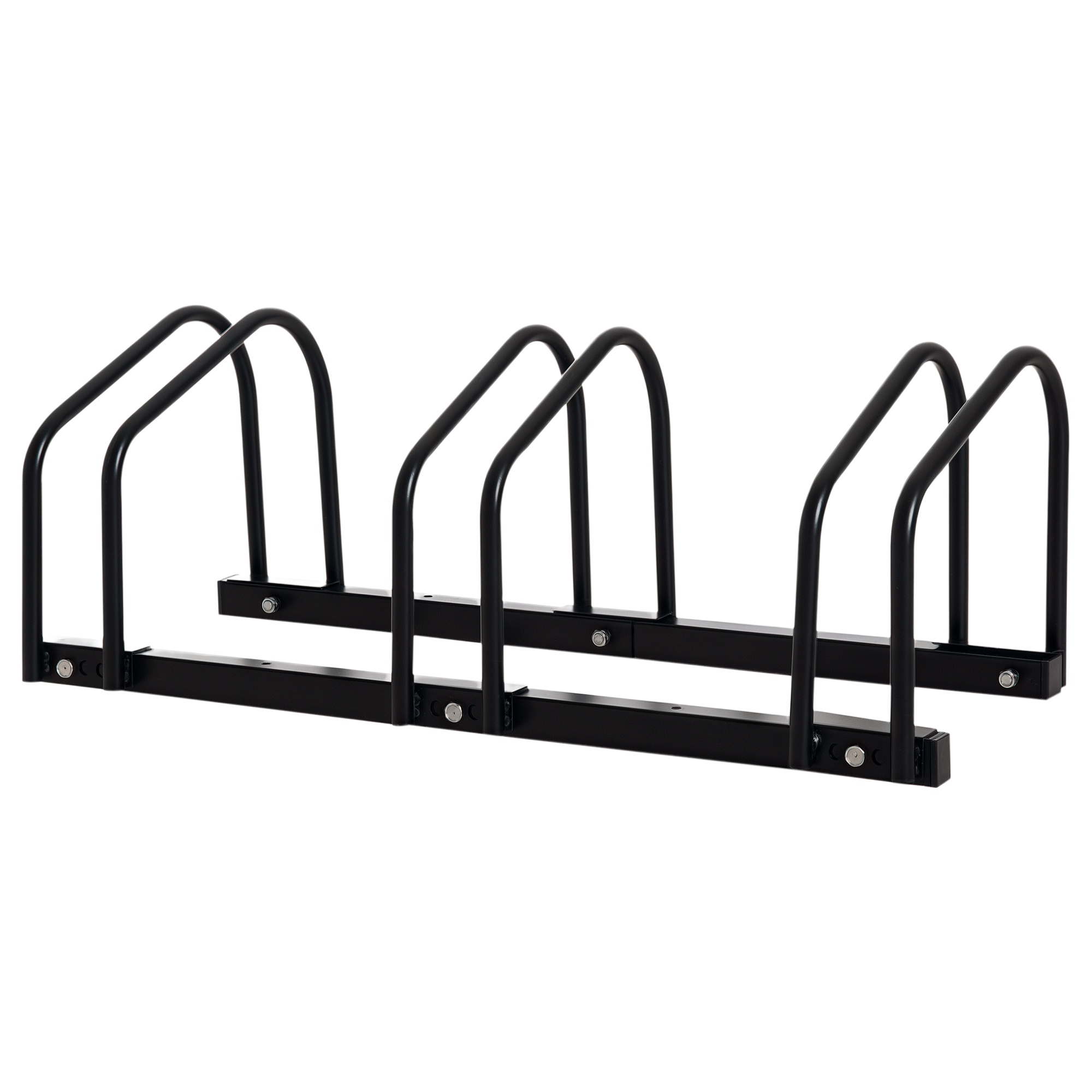 76 X 33 X 27 Cm, Auf Dem Boden Oder An Der Wand, Fahrradständer 4 Fahrräder Aus Verzinktem Stahl, Schwarz