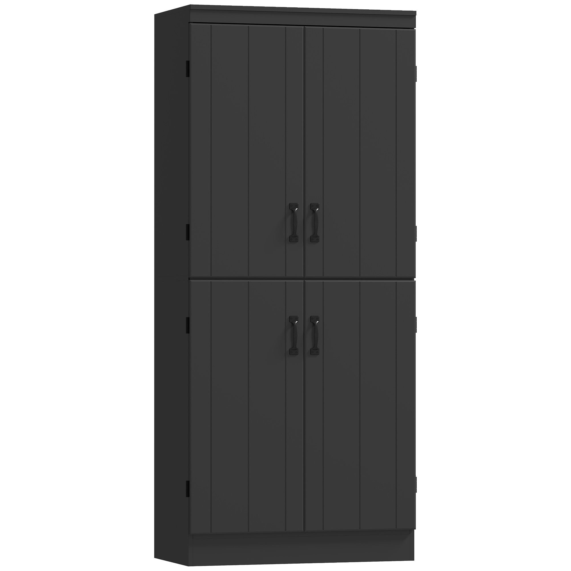 Küchenschrank, Mit Regalen, 76 X 40 X 176,7, Schwarz