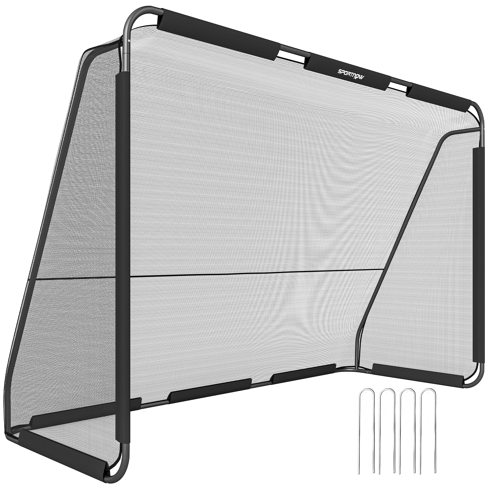Garten-fußballtor, Reißfestes Netz, 300 X 120 X 200 Cm, Schwarz
