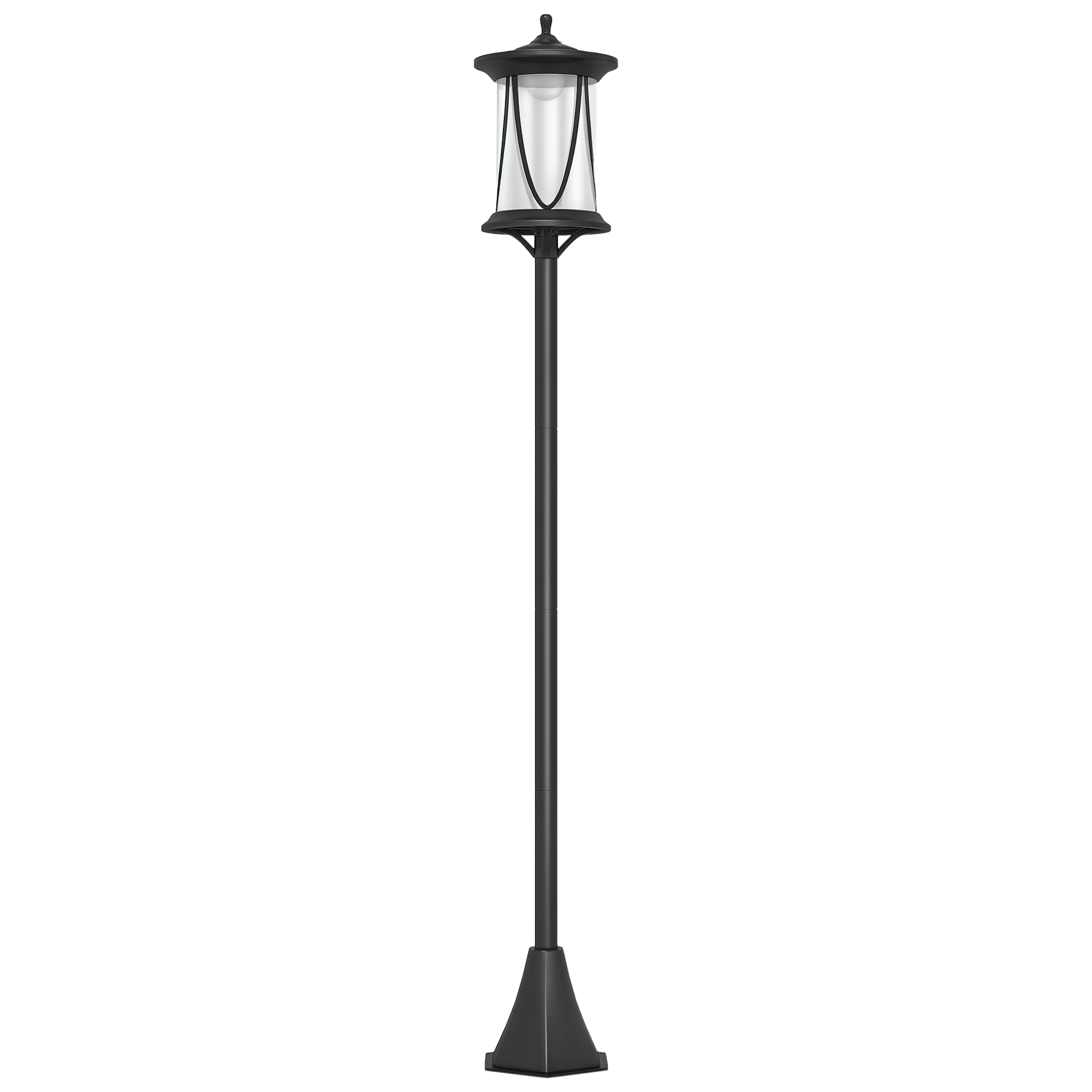 Solar-led-stehlampe, Mit Schalter, 17 X 17 X 127 Cm, Schwarz
