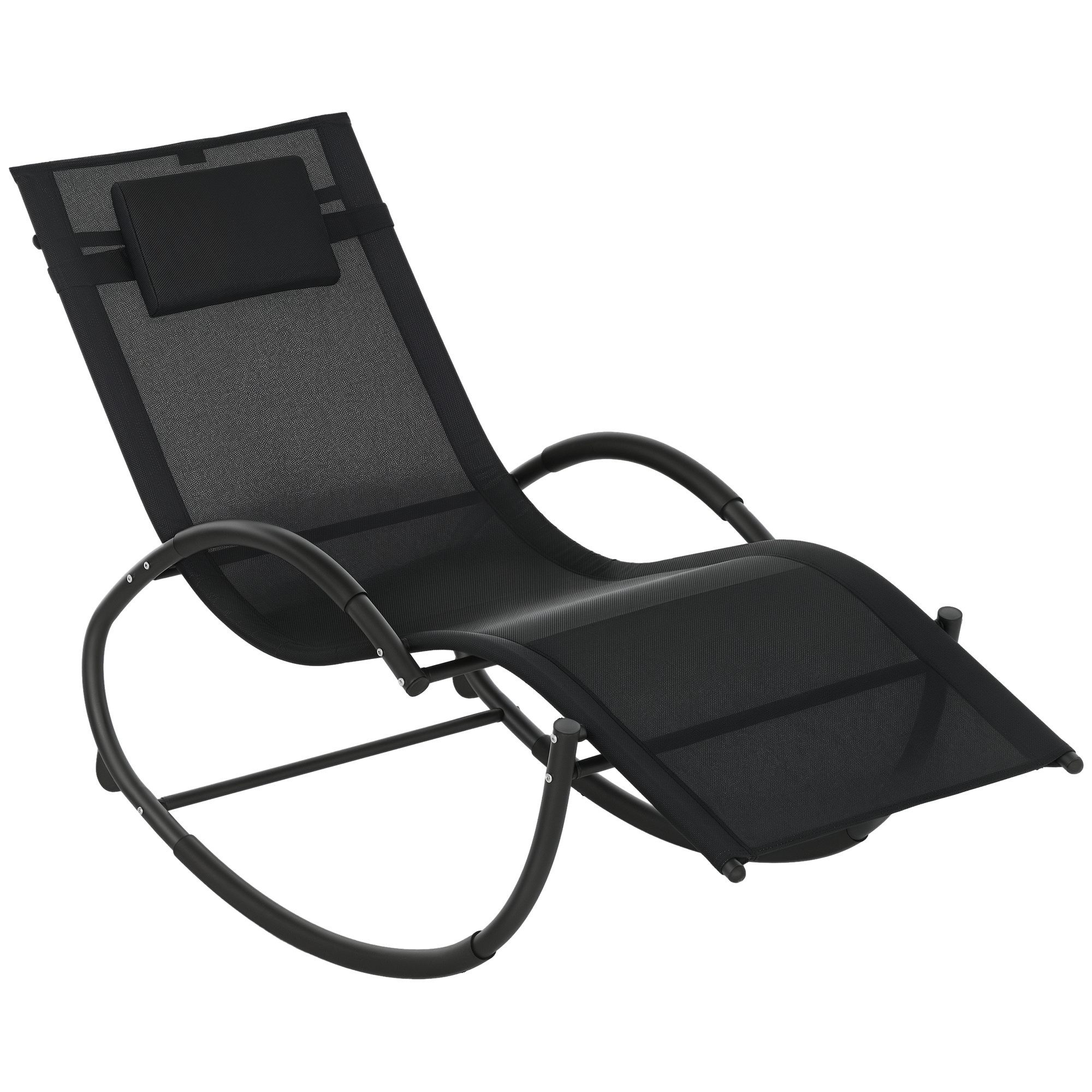 Schaukel-liege, Mit Kopfstütze, 393,7 X 154,94 X 223,52 Cm, Schwarz