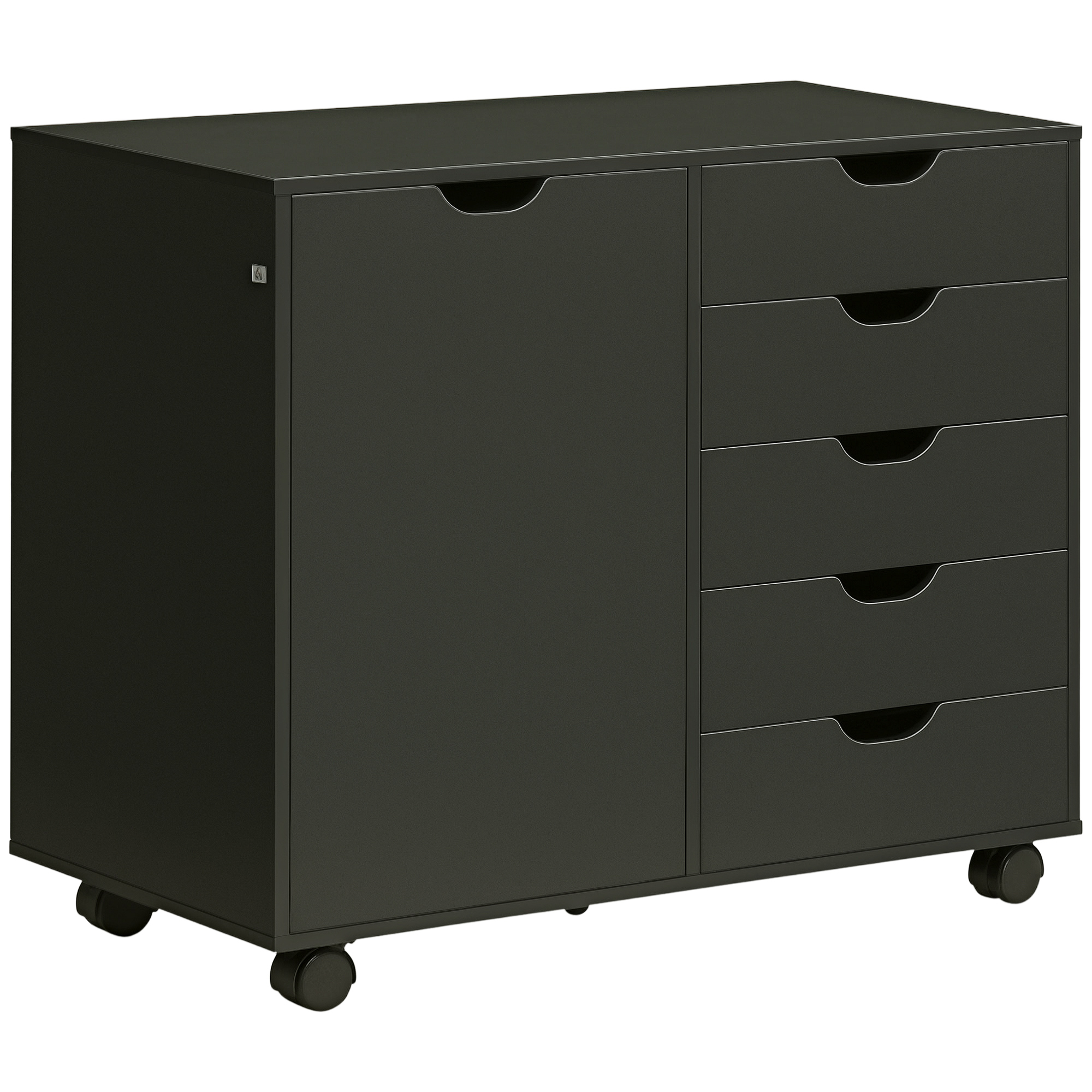 Schreibtischcontainer, Mit Schubladen, 78 X 40 X 66,5 Cm, Schwarz