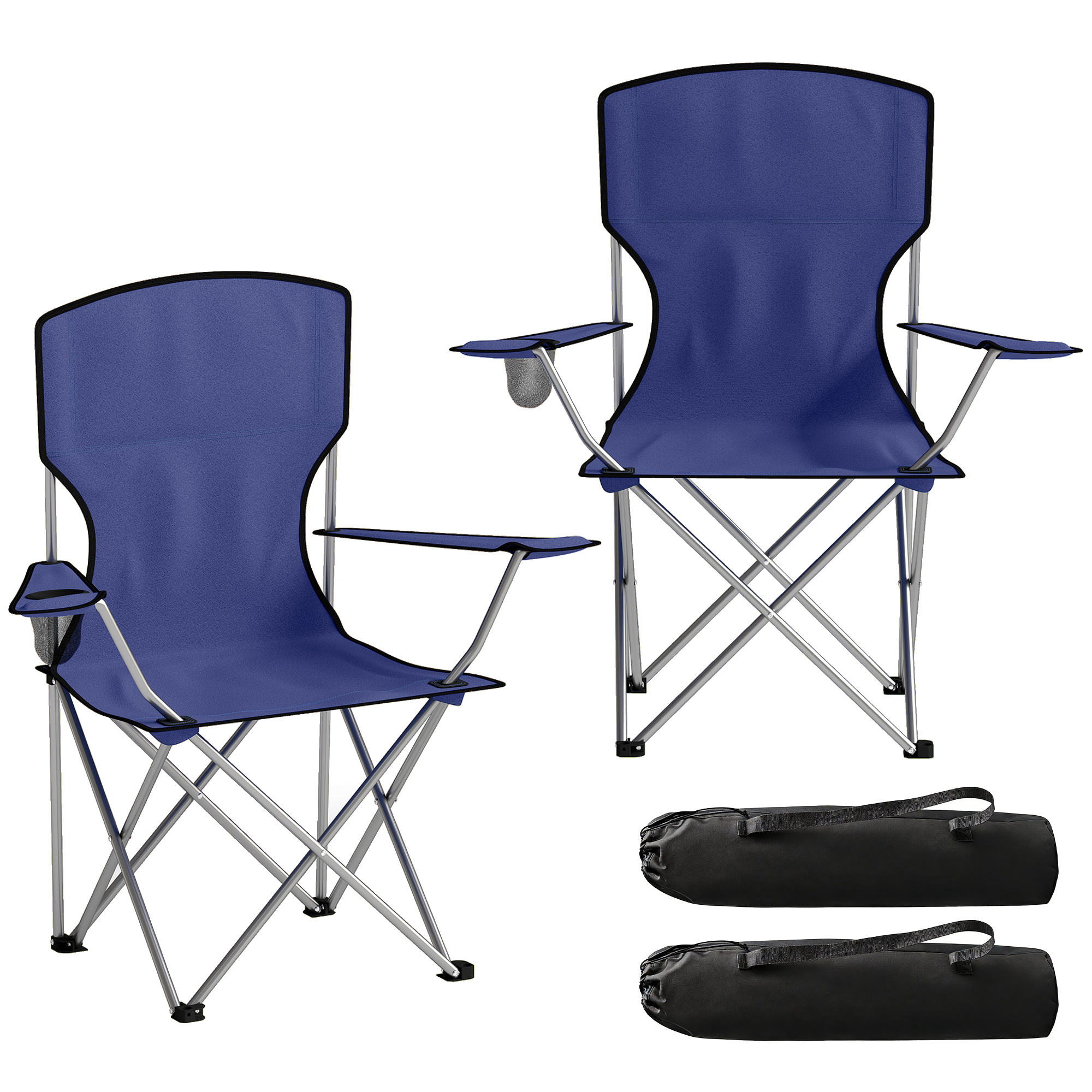 Campingstuhl, Klappbar, 88 X 57 X 97 Cm, Dunkelblau