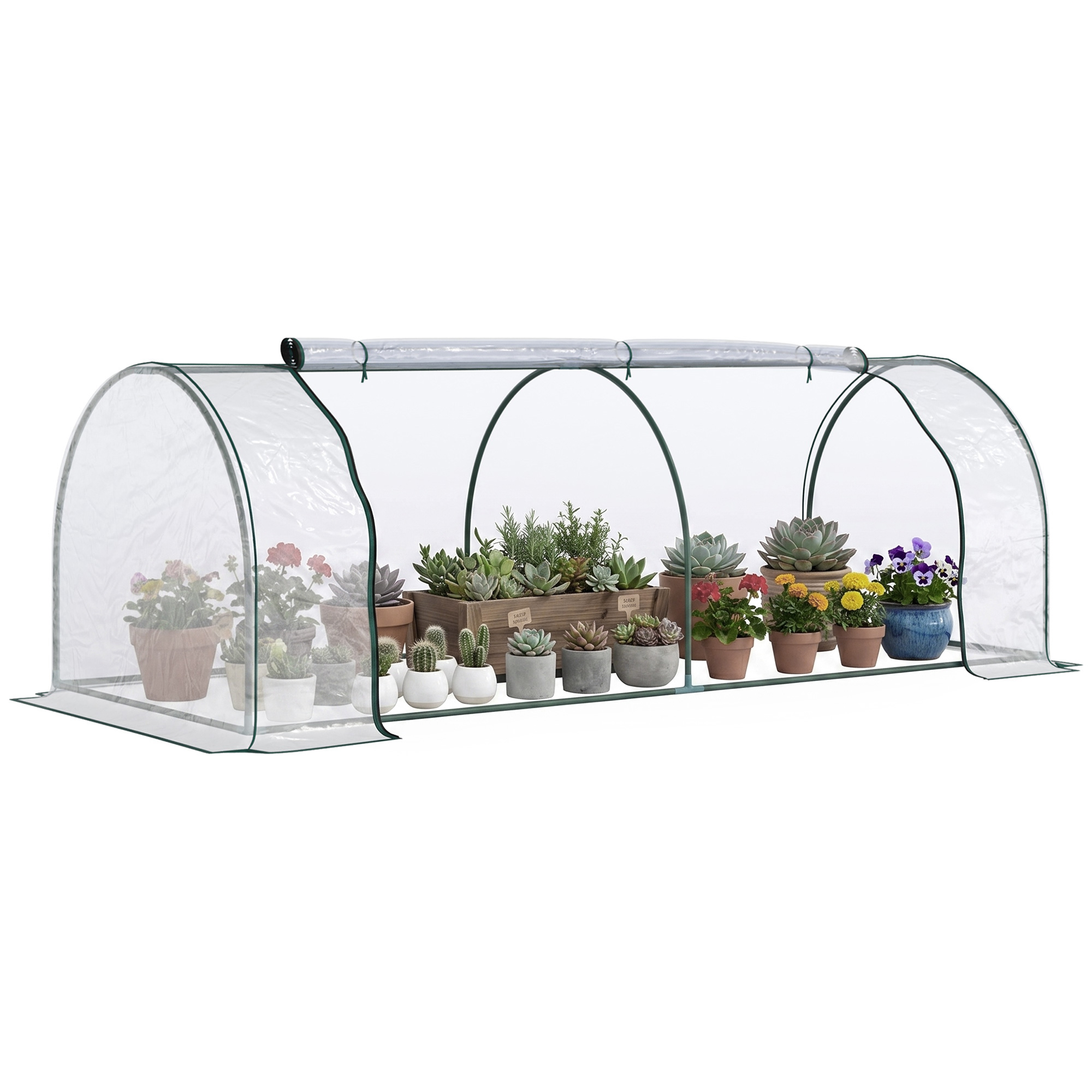 Gewächshaus, Für Den Garten, 250 X 100 X 80 Cm, Transparent
