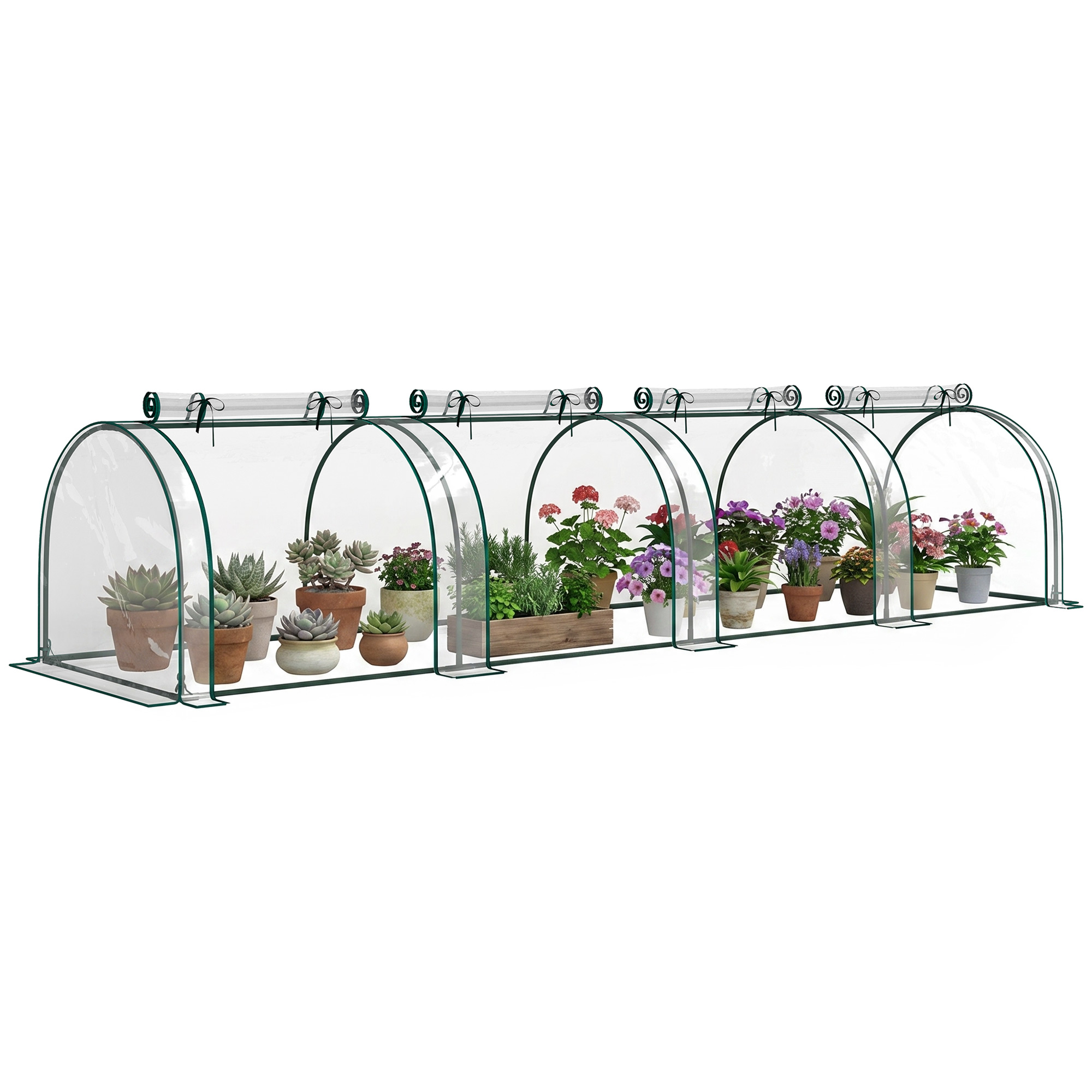Gewächshaus, Für Den Garten, 395 X 100 X 80 Cm, Transparent