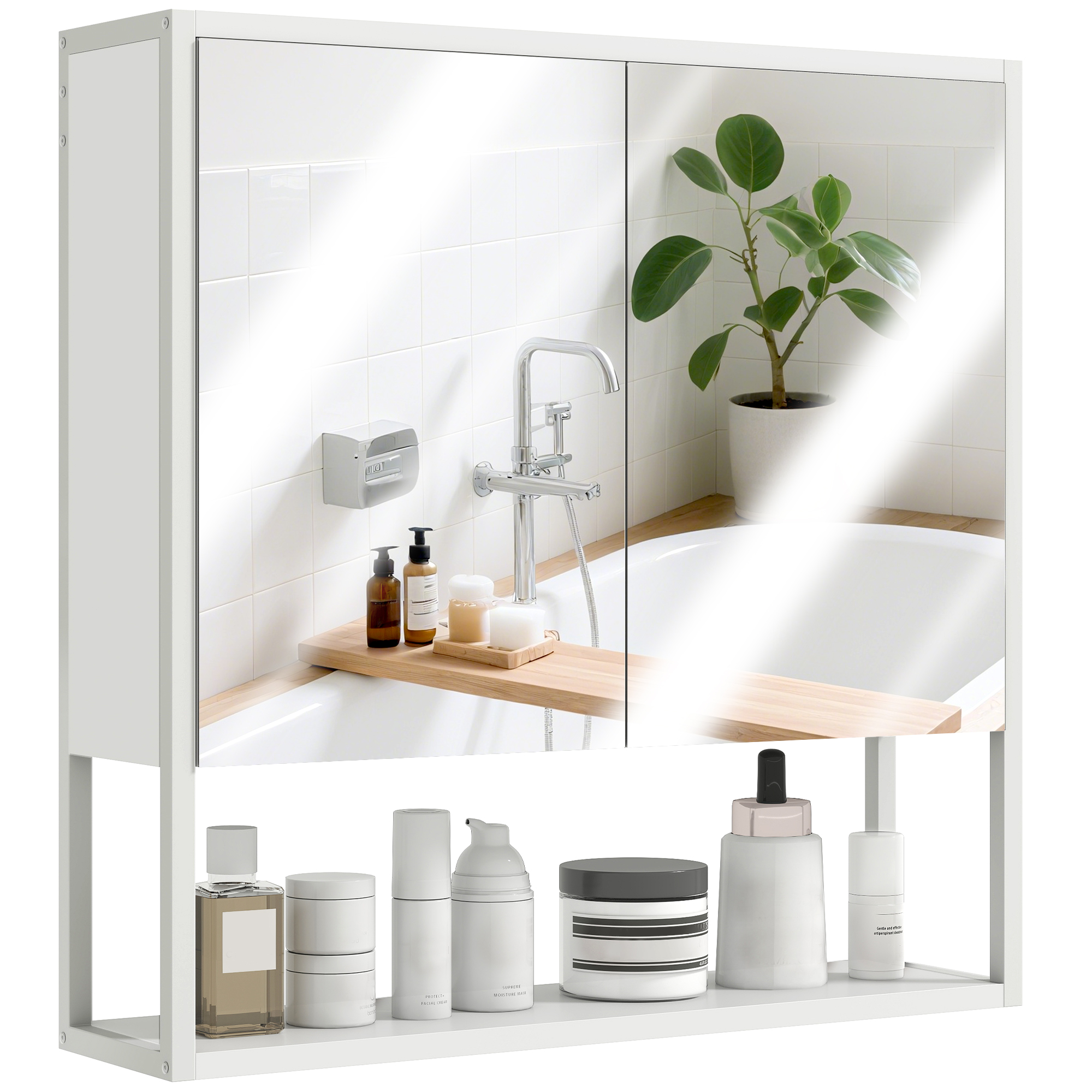 Badezimmerschrank, Wand-, 60 X 16 X 60 Cm, Weiß