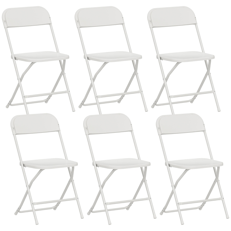 Klappstuhl, Klappbar, 6er-set, 49 X 45 X 79,5 Cm, Weiß