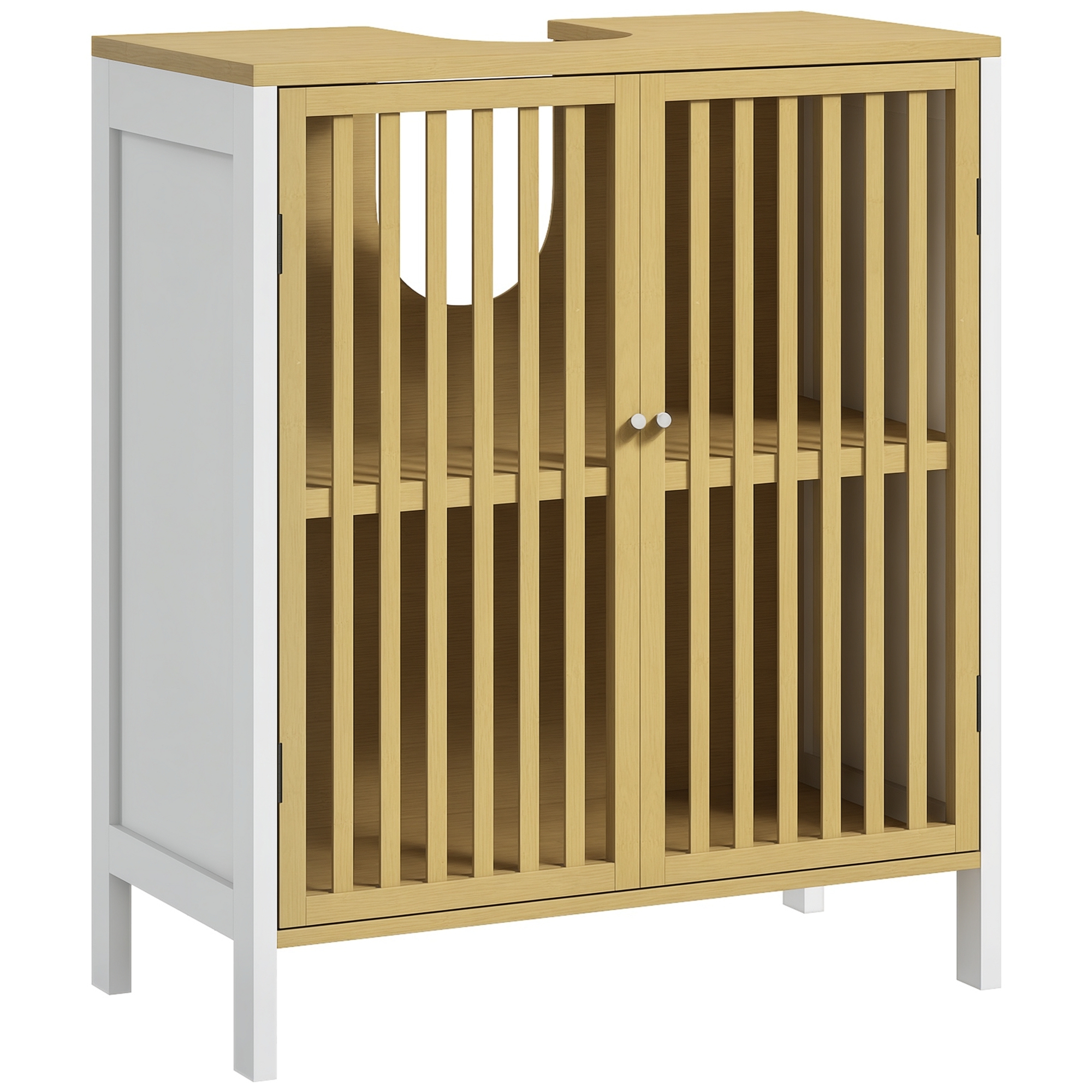 Waschbeckenunterschrank, Feuchtigkeitsbeständig, 60 X 30 X 70 Cm, Weiß