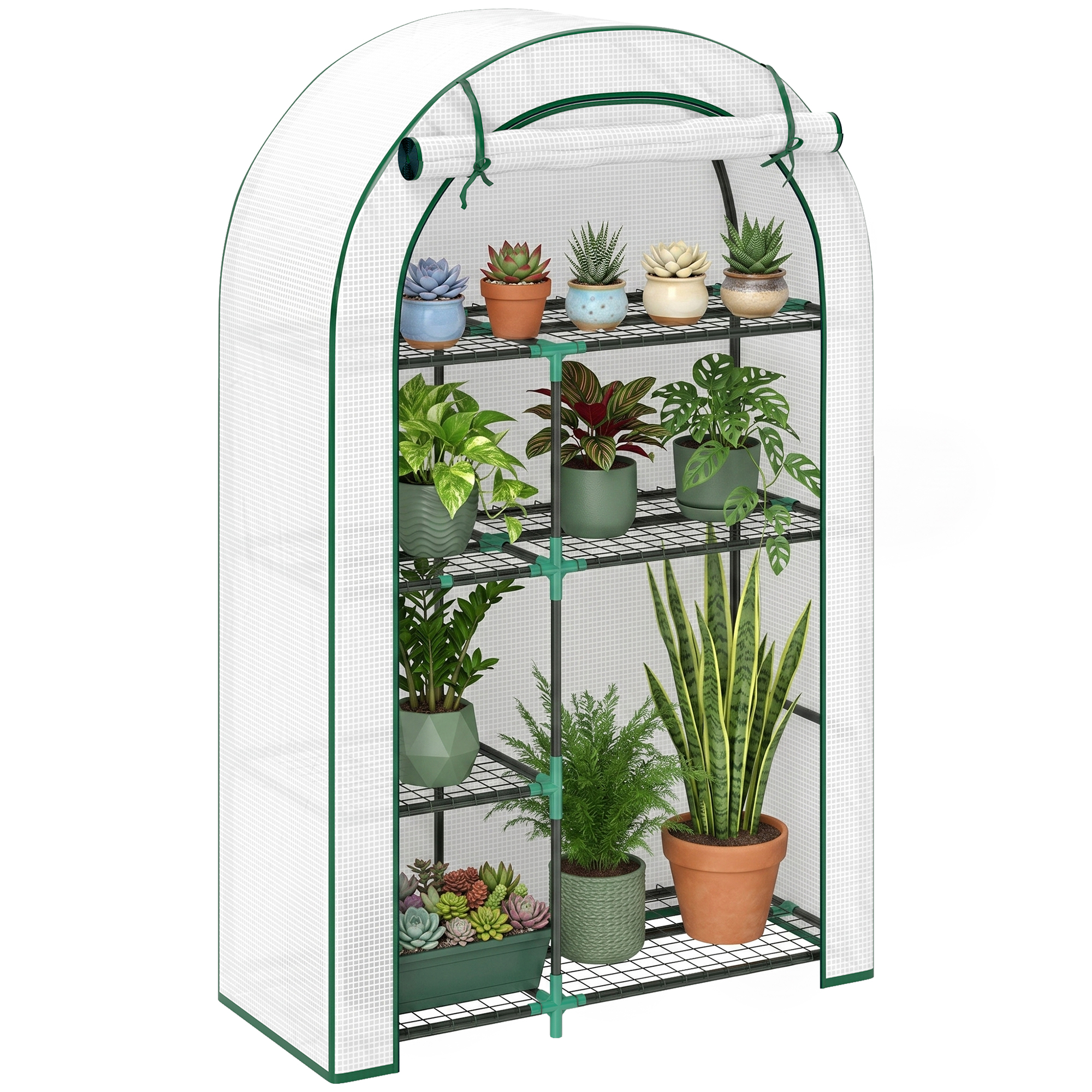Gewächshaus, Für Den Garten, 100 X 45 X 160 Cm, Weiß