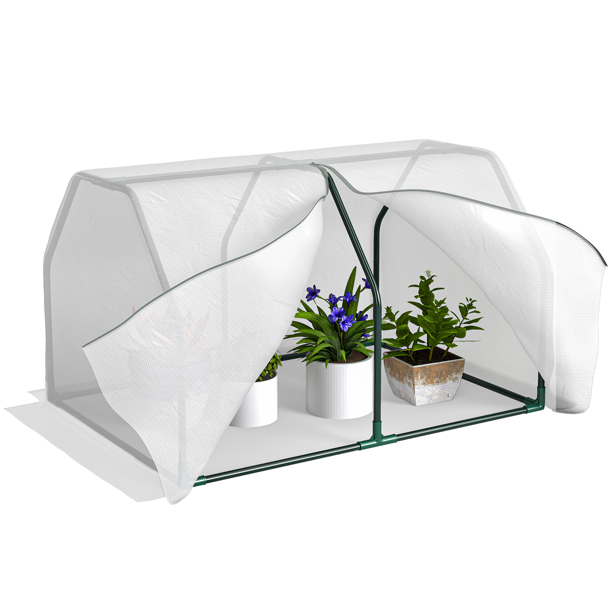 Gewächshaus, Für Den Garten, 99 X 71 X 60 Cm, Weiß