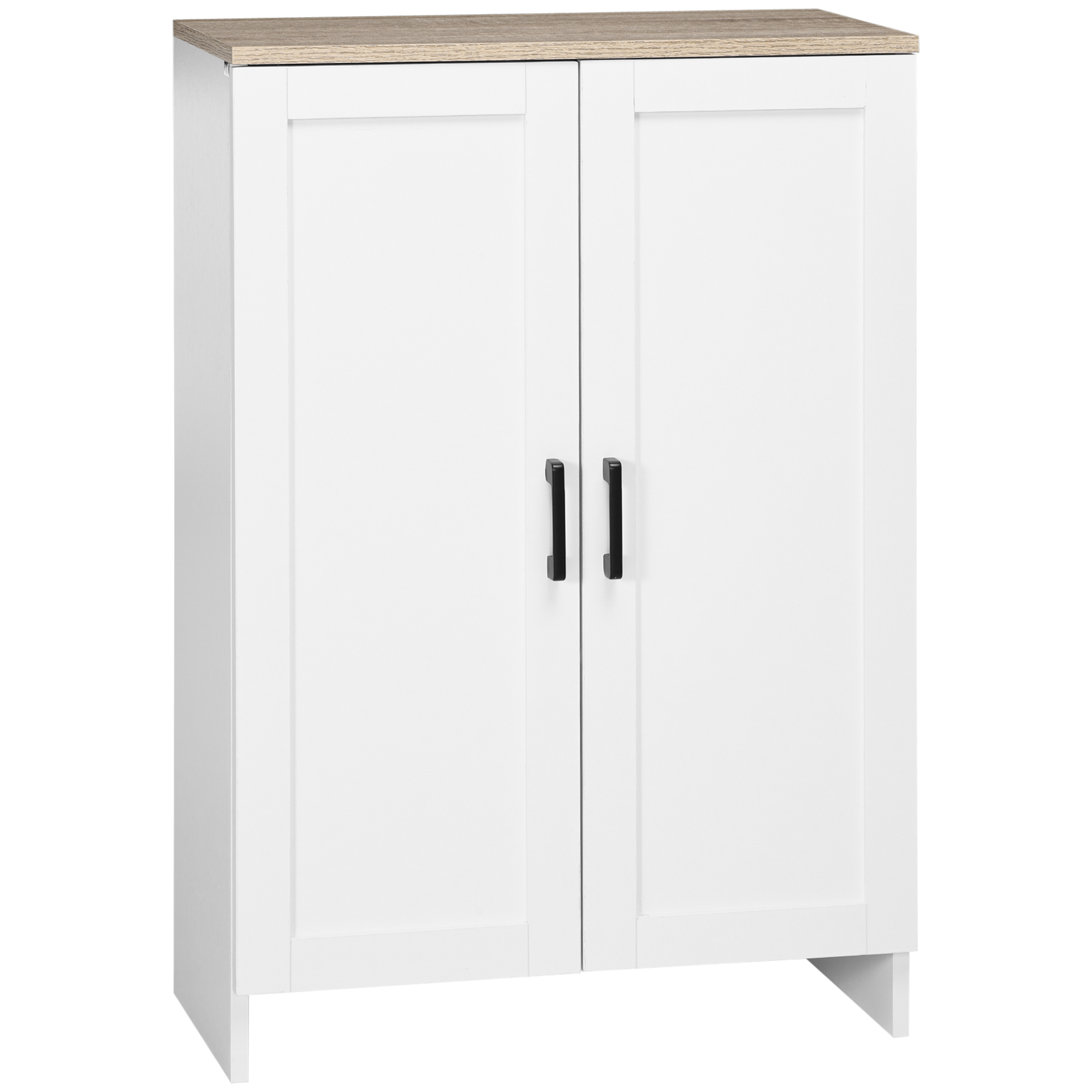 Küchensideboard, Mit Schrank Und Verstellbaren Regalen, 60 X 30 X 90 Cm, Weiß