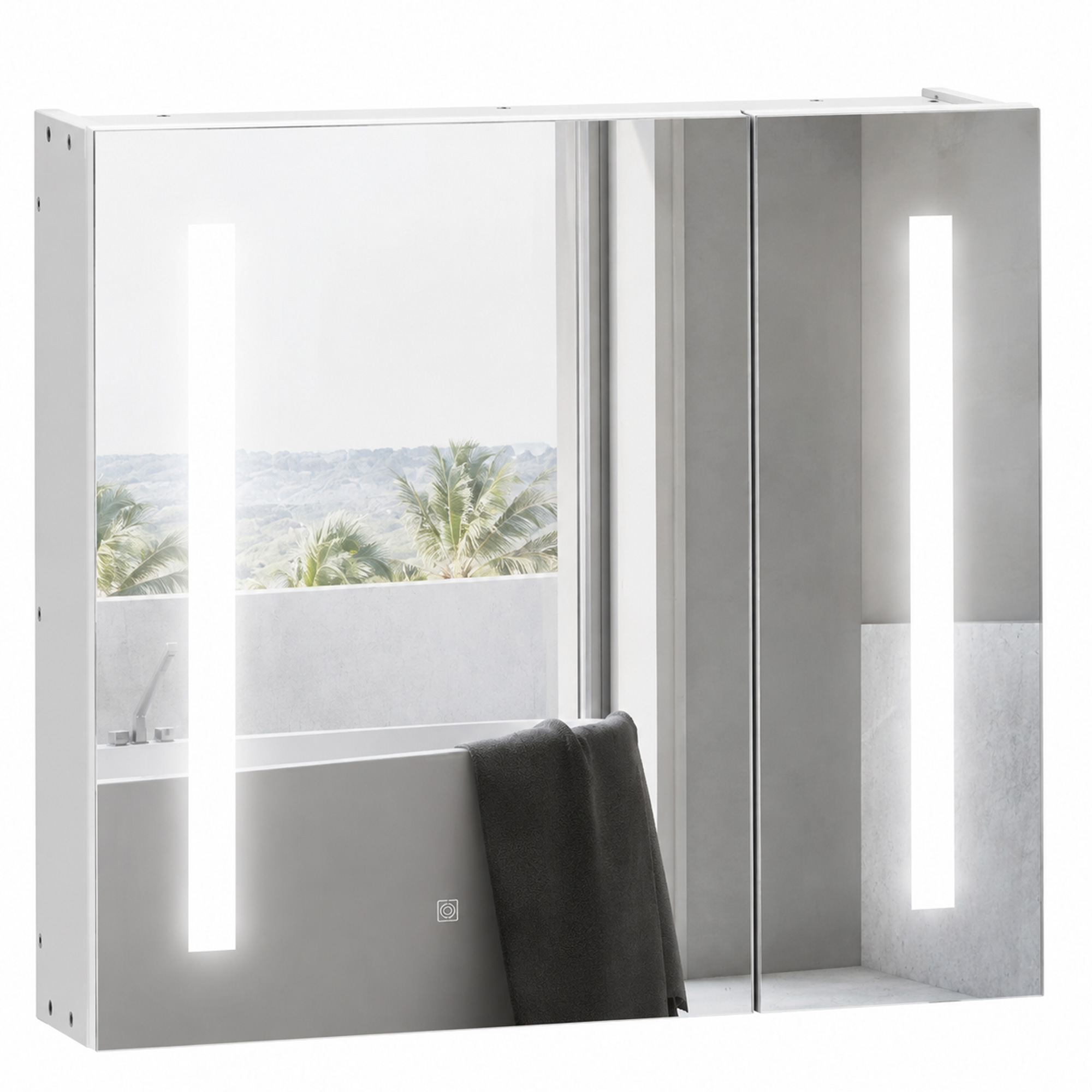 Badezimmerschrank, Mit Regalen, 70 X 15 X 65 Cm, Weiß