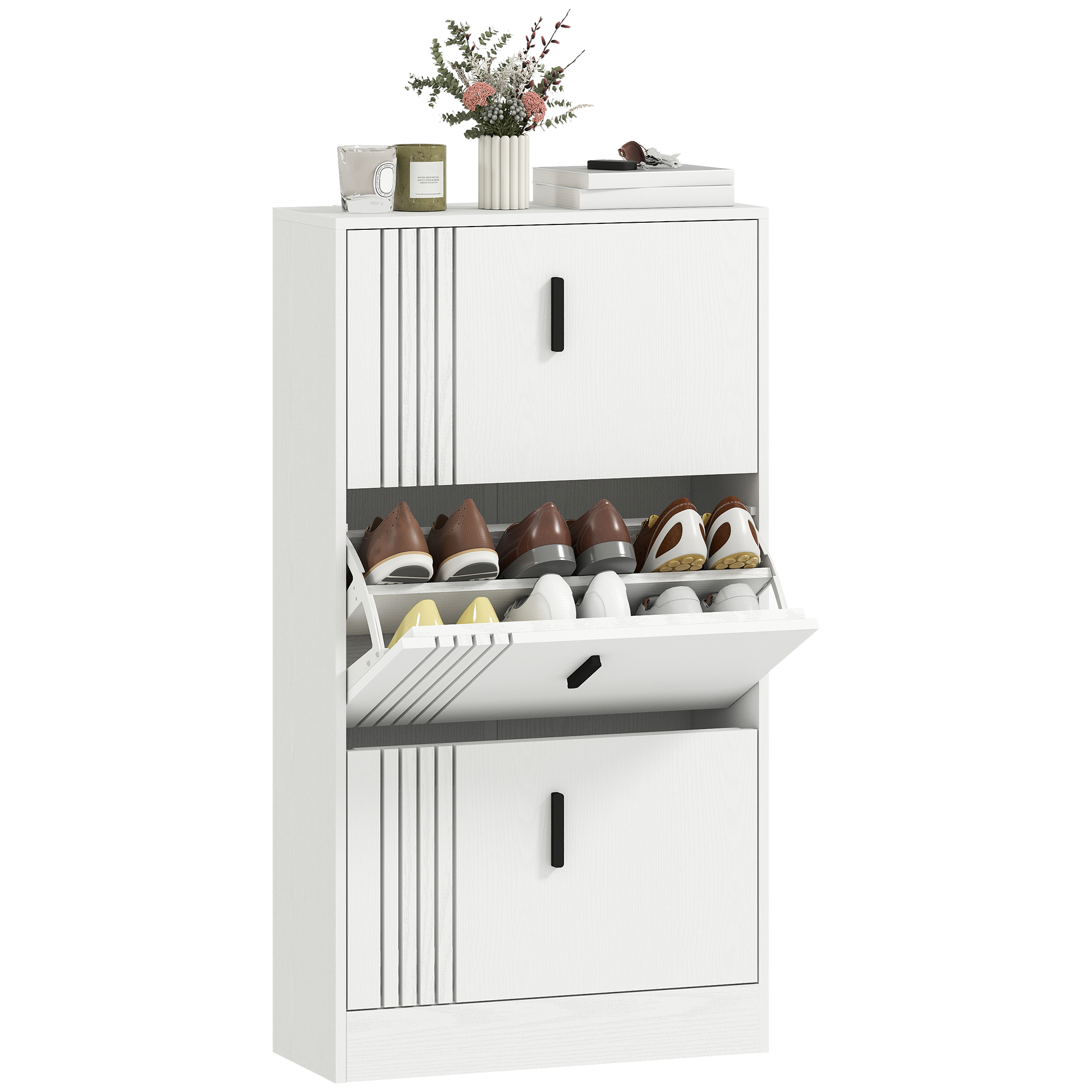 Schuhschrank, 63 X 24 X 117 Cm, Weiß