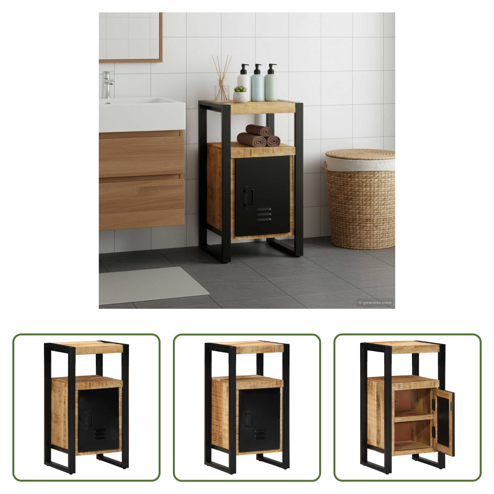 Vidaxl Braun Schrank - Badezimmerschrank Braun 40 X 35 X 75 Cm Massivholz Mango