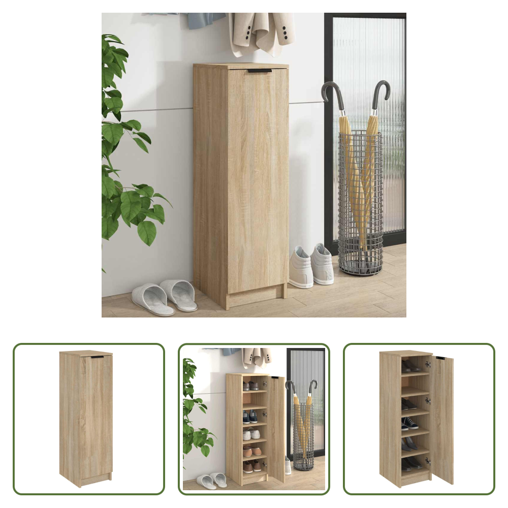 Schuhschrank Sonoma-eiche - Schuhschrank Sonoma-eiche 30x35x100 Cm Holzwerkstoff