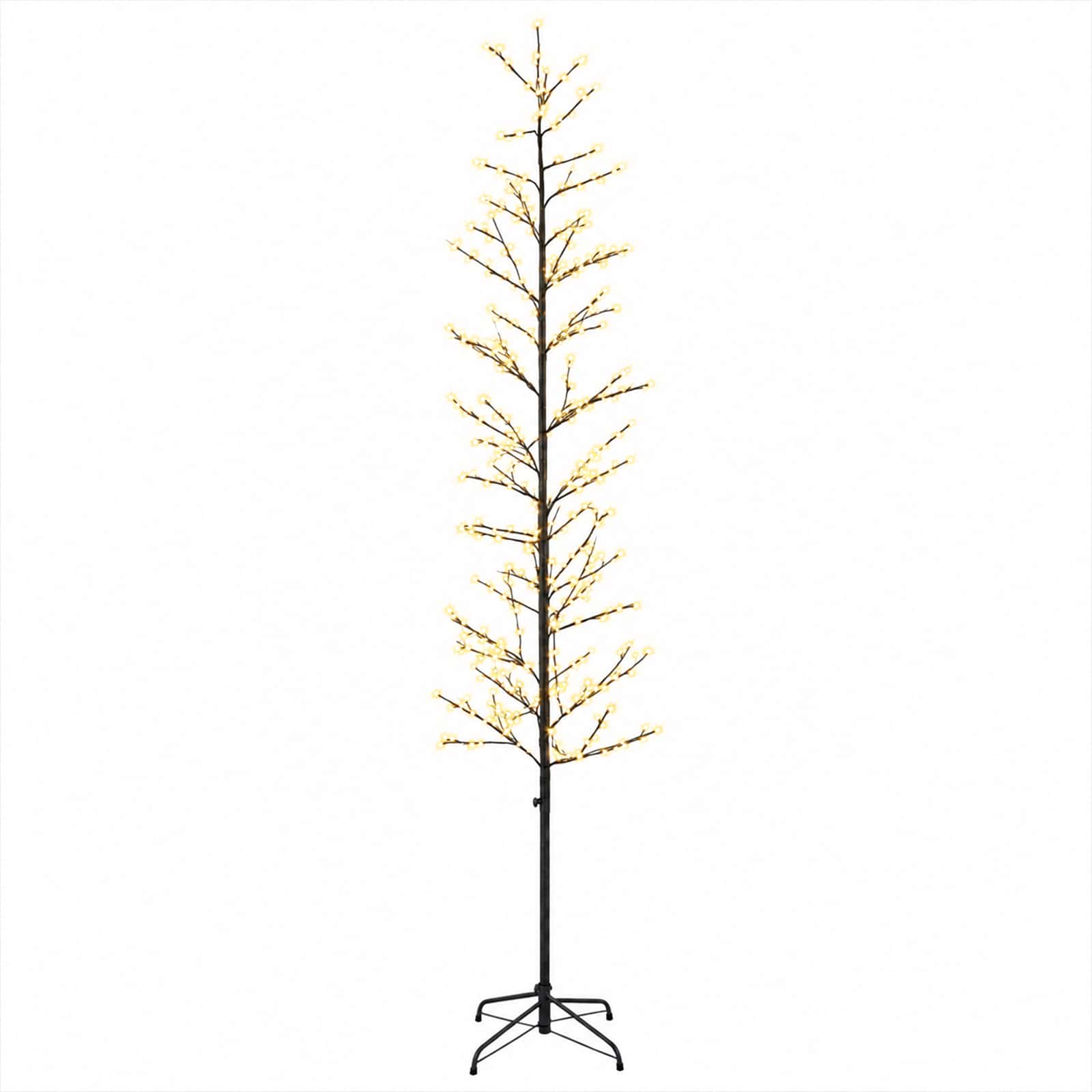 Künstlicher Led-birkenbaum Schwarz 240 Cm Stahl 675 Leds Vidaxl