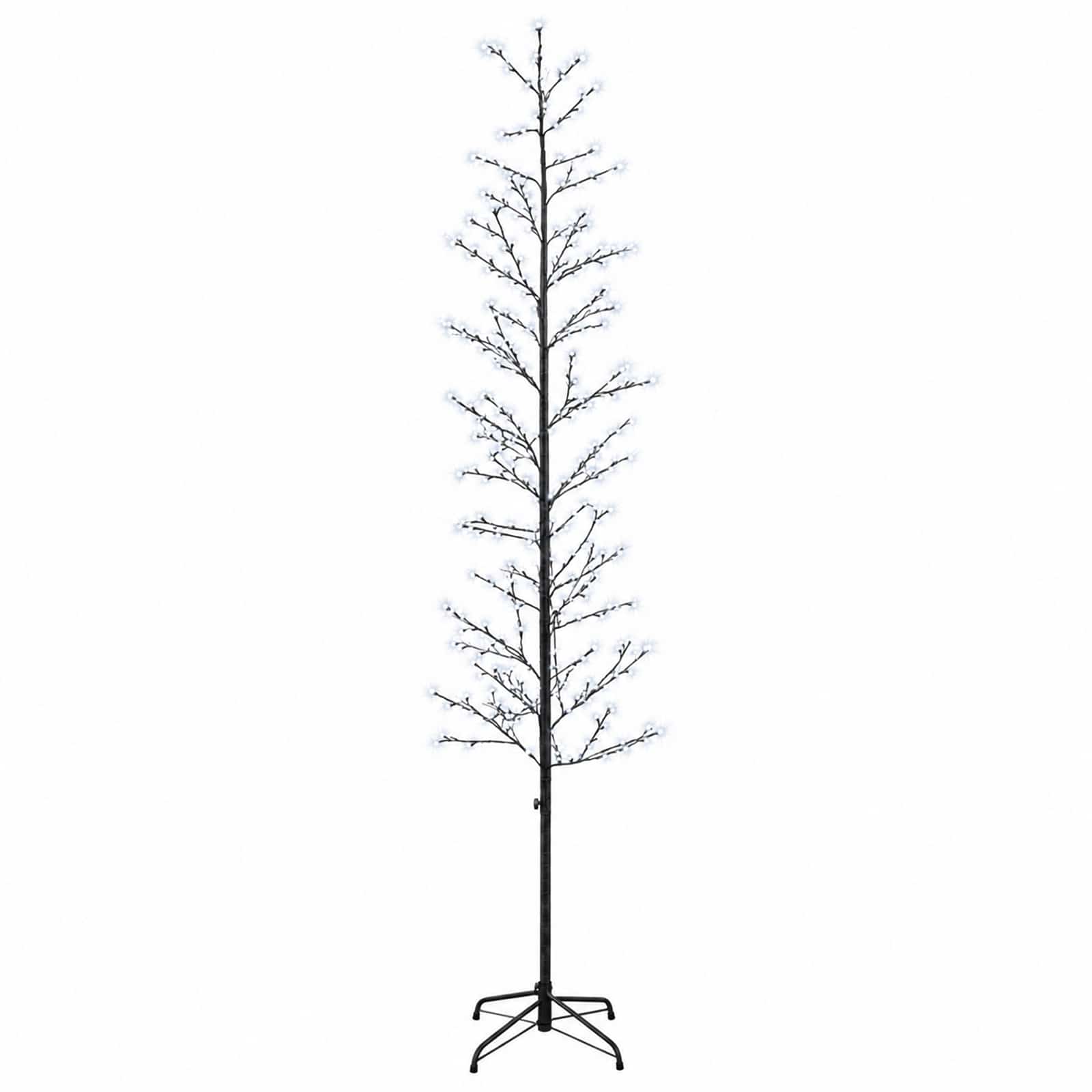 Künstlicher Led-birkenbaum Schwarz 47 X 240 Cm Stahl 675 Leds Vidaxl