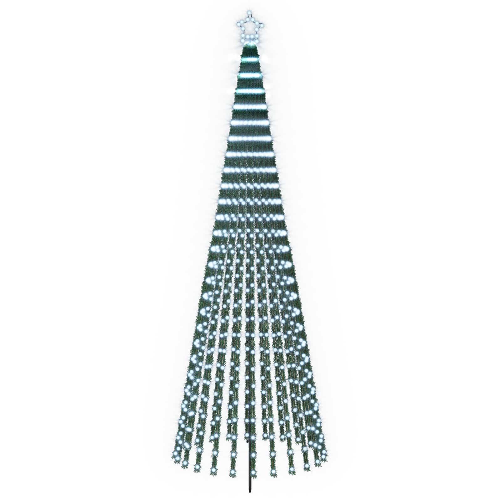 Led-weihnachtsbaum 300 Cm 668 Leds Kaltweiß Stahl Schwarz Vidaxl