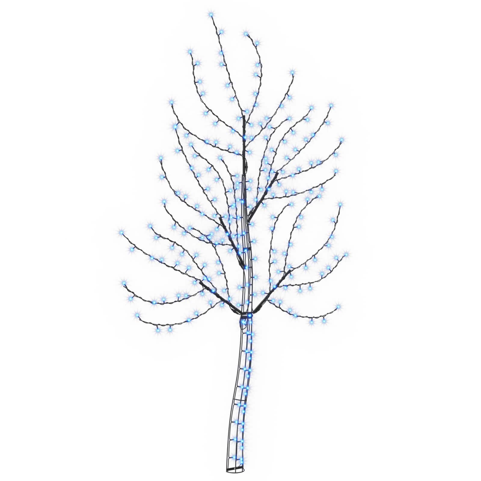 Led-wandweihnachtsbaum 180 Cm 200 Leds Blau Stahl Schwarz Vidaxl