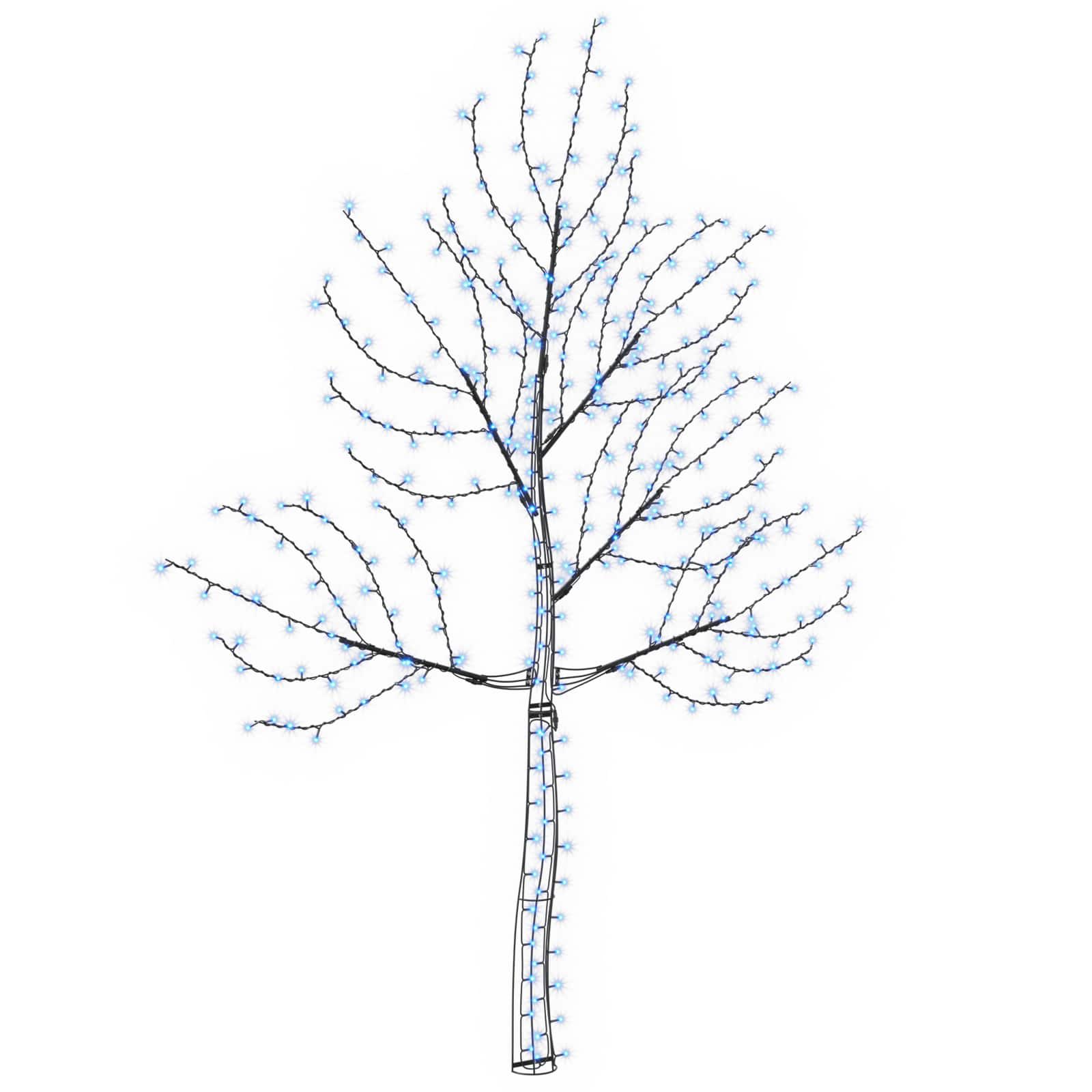 Led-wandweihnachtsbaum 210 Cm 312 Leds Blau Stahl Schwarz Vidaxl