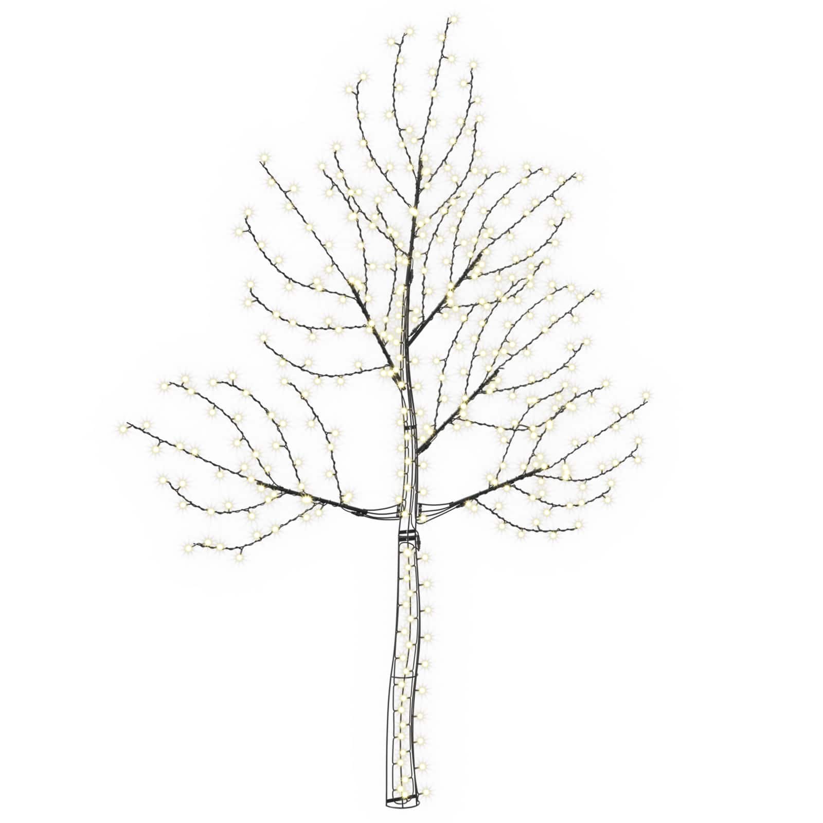 Led-wandweihnachtsbaum 210 Cm 312 Leds Warmes Weiß Stahl Vidaxl