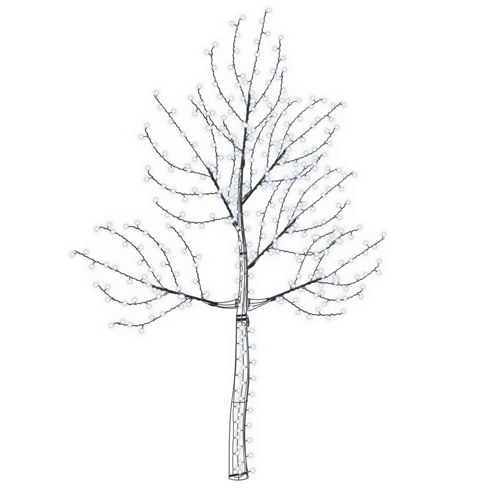 Led-wandweihnachtsbaum 210 Cm 312 Leds Kaltweiß Stahl Schwarz Vidaxl