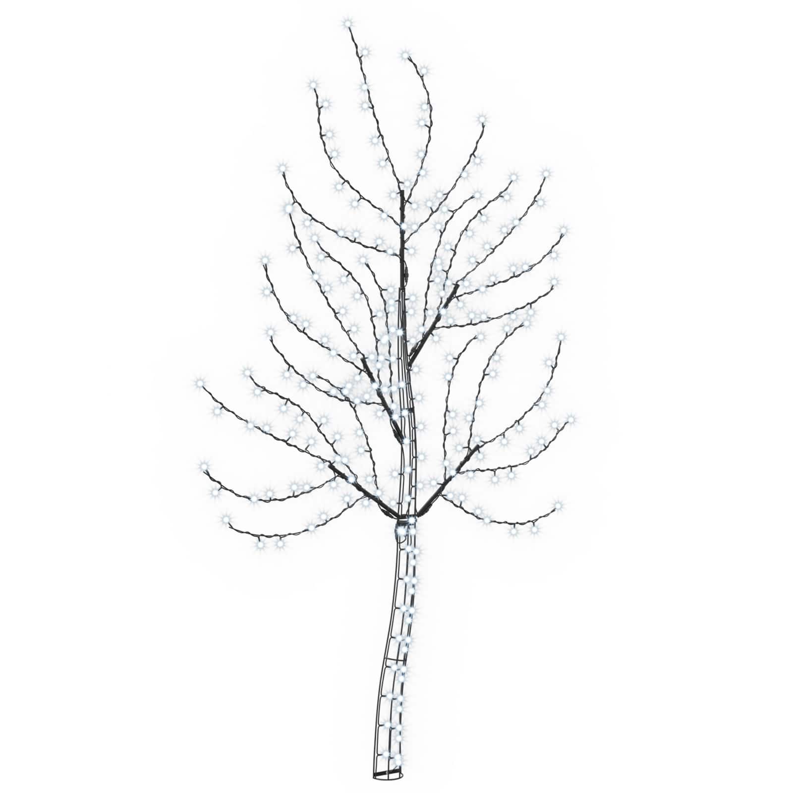 Led-wandweihnachtsbaum 150 Cm 140 Leds Kaltweiß Stahl Schwarz Vidaxl