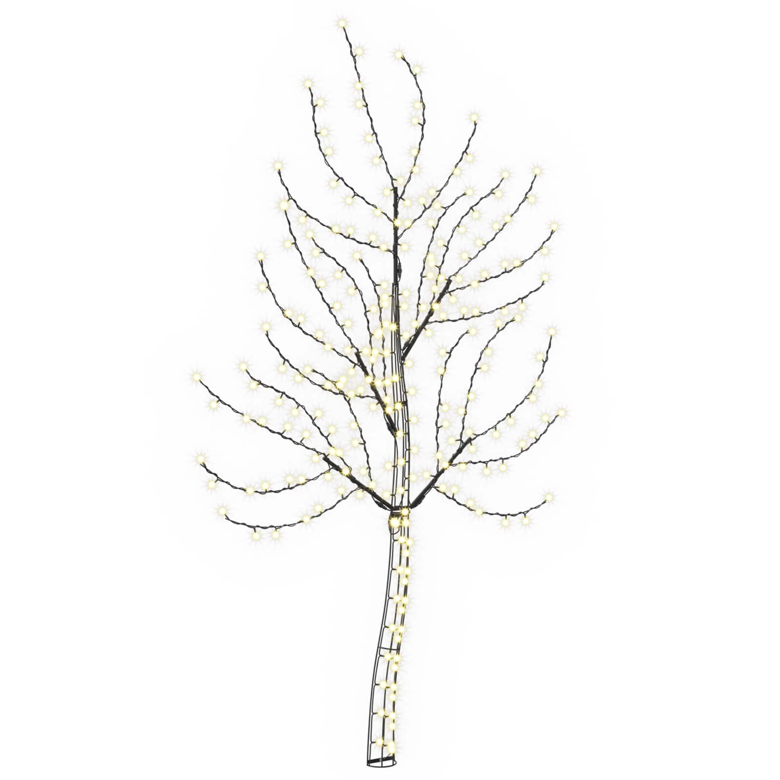 Led-wandweihnachtsbaum 150 Cm 140 Leds Warmes Weiß Stahl Vidaxl