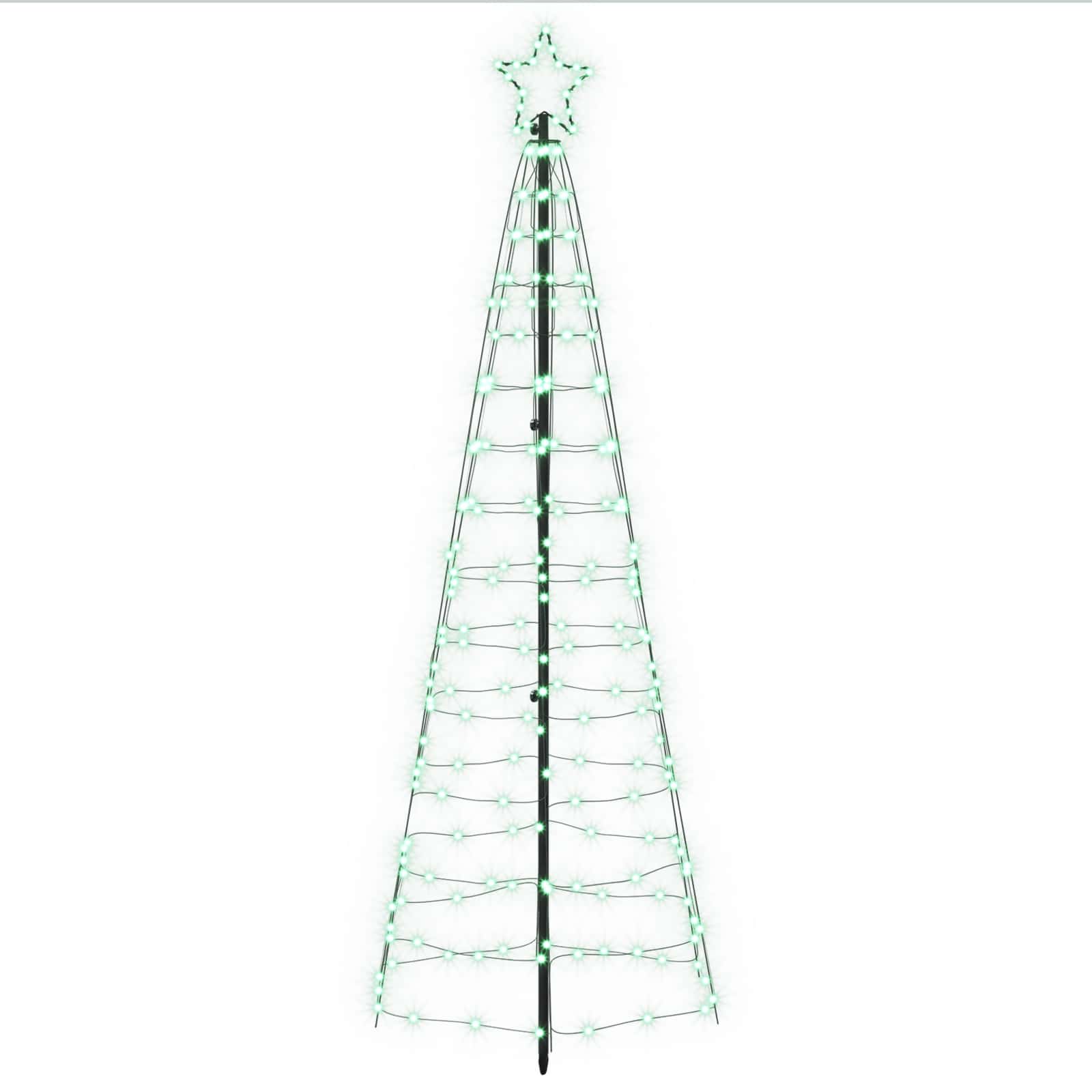 Led-weihnachtsbaum 180 Cm 168 Leds Mehrfarbig Stahl Schwarz Vidaxl