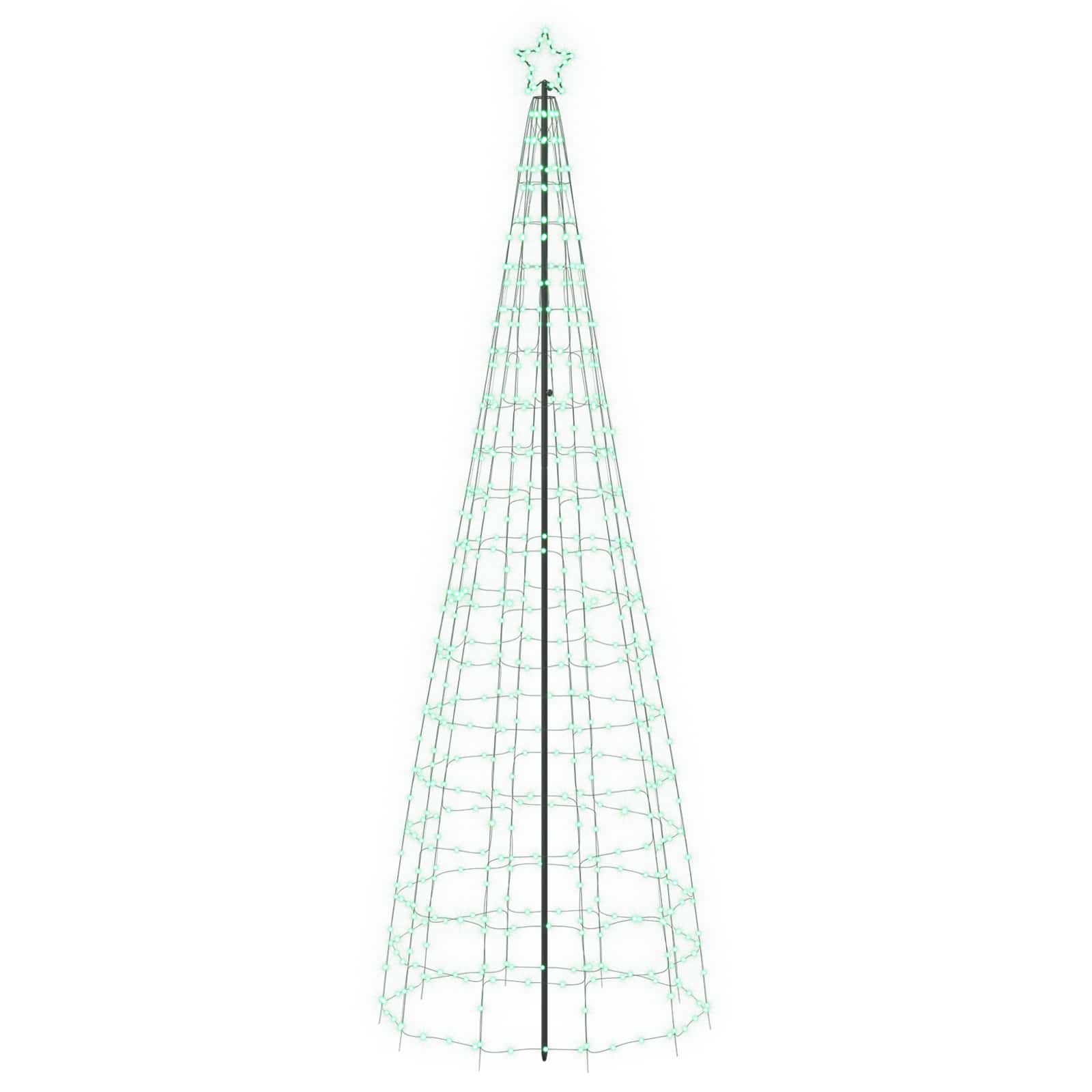 Led-weihnachtsbaum 300 Cm 390 Leds Mehrfarbig Stahl Schwarz Vidaxl