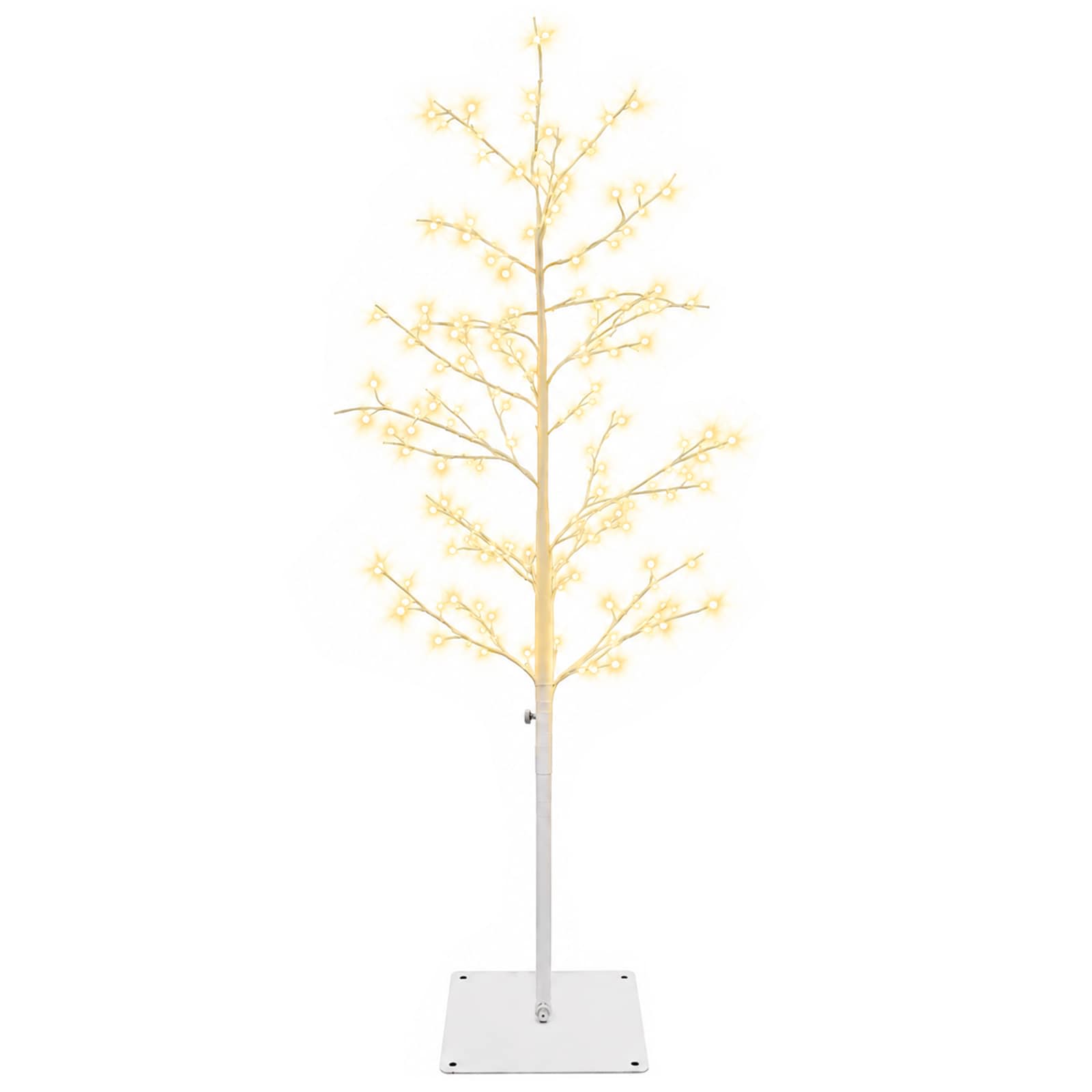 Künstlicher Led-birkenbaum Weiß 18 X 18 X 120 Cm Stahl 279 Leds Vidaxl