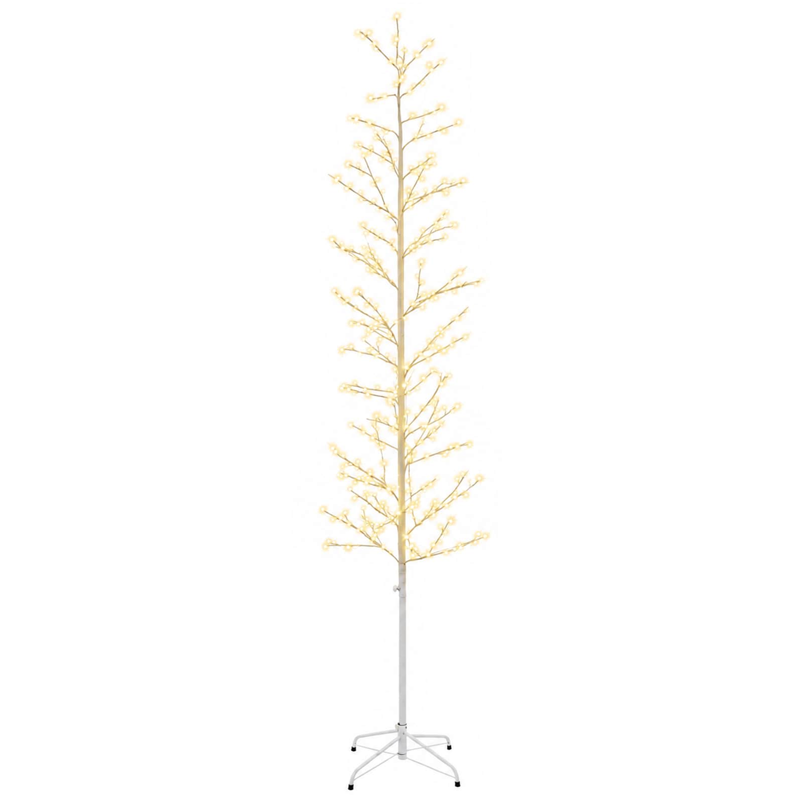 Künstlicher Led-birkenbaum Weiß 47 X 240 Cm Stahl 675 Leds Vidaxl