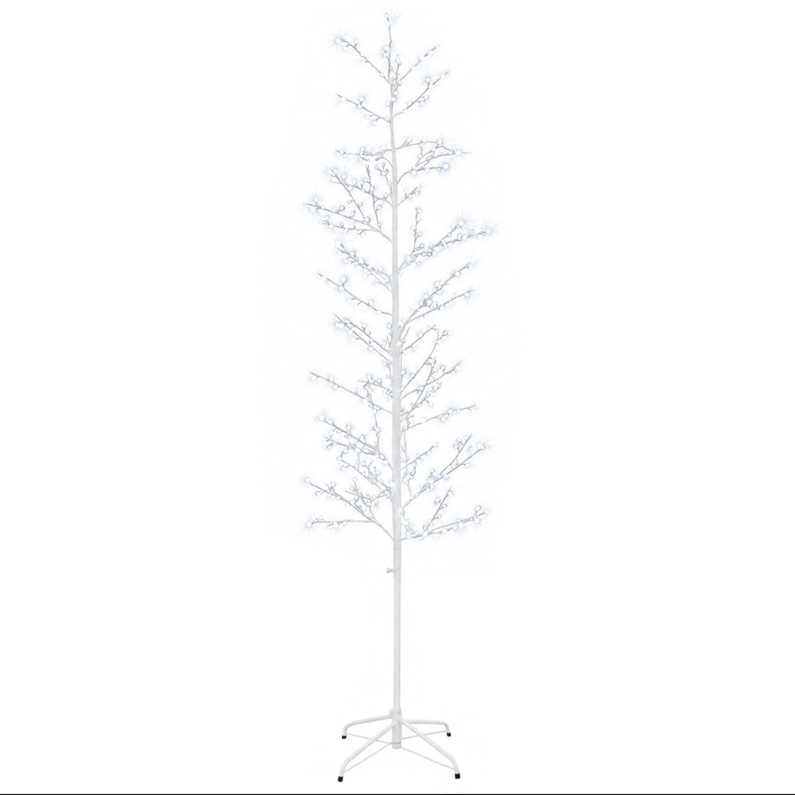 Künstlicher Led-birkenbaum Weiß 47 X 210 Cm Stahl 567 Leds Vidaxl