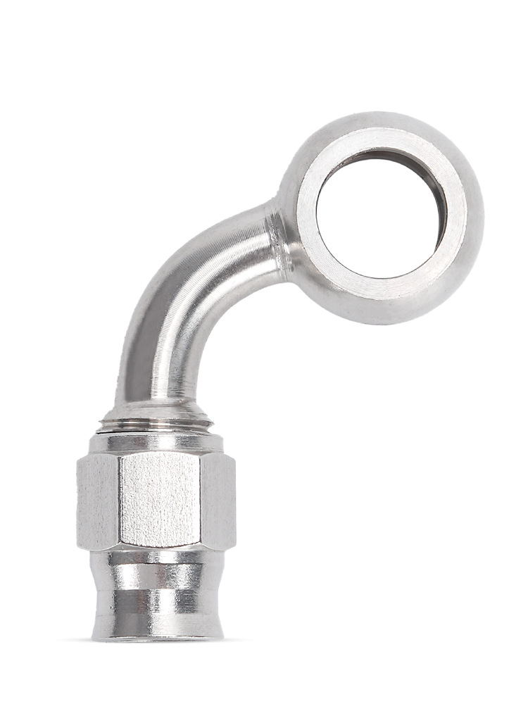 An3 Universal-schnellkupplung Aus Edelstahl Und Teflon, 0°, 28°, 45°, 90°, Für Bremsleitungen – 90°-seite