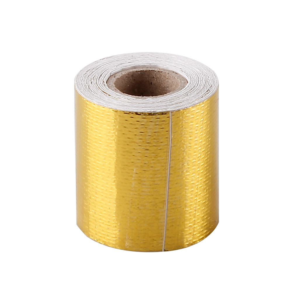 Goldenes Aluminiumfolien-klebeband, Isolierende Aluminiumfolie, Hochtemperaturbeständiges Aluminiumfasergewebe, Geeignet Für Abgasrohre, Dunstabzugshauben Und Industrielle Anwendungen – Gold
